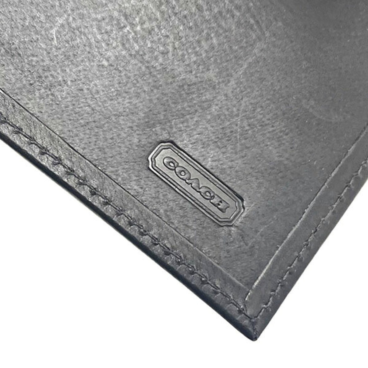 Coach Black Leather Long Wallet (Tri-Fold) (Pre-Owned)