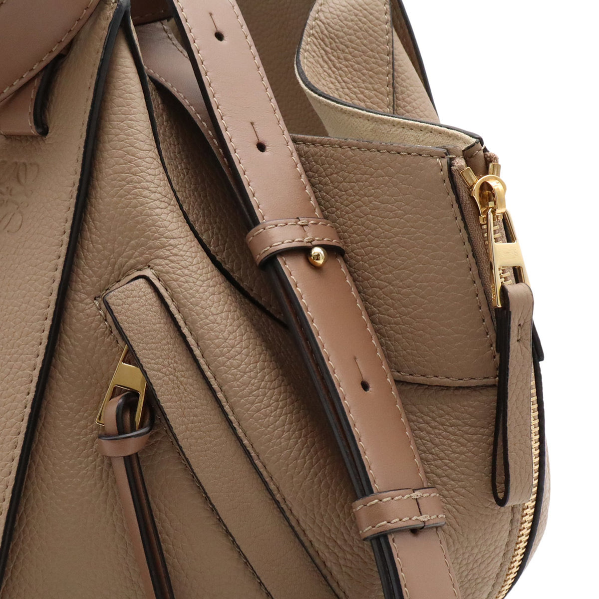 Loewe Grayish Leather Handbag Shoulder Bag (Pre-Owned)