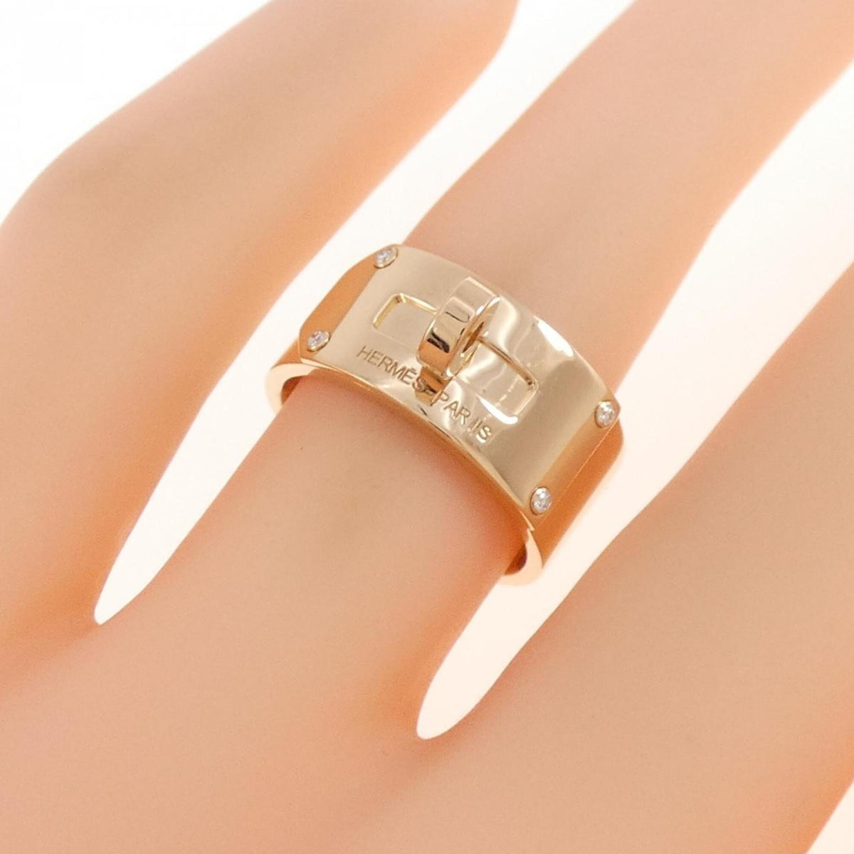 Hermes Pink Gold (18K) Band Ring (Pre-Owned)