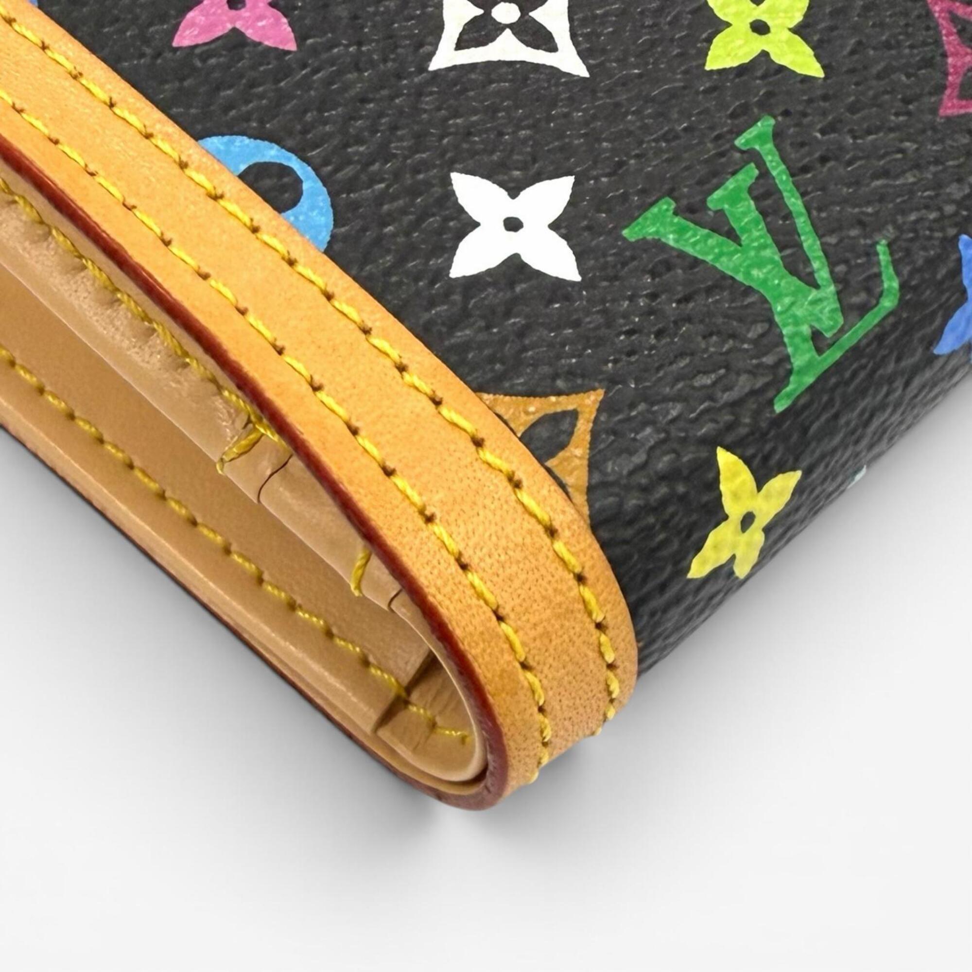 Louis Vuitton Noir Leather Wallet (Bi-Fold) (Pre-Owned)