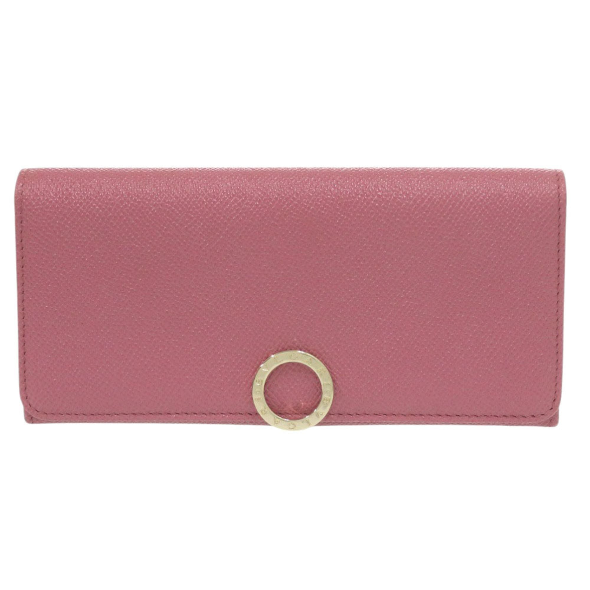 Bvlgari Bvlgari Bvlgari Pink Leather Long Wallet (Bi-Fold) (Pre-Owned)