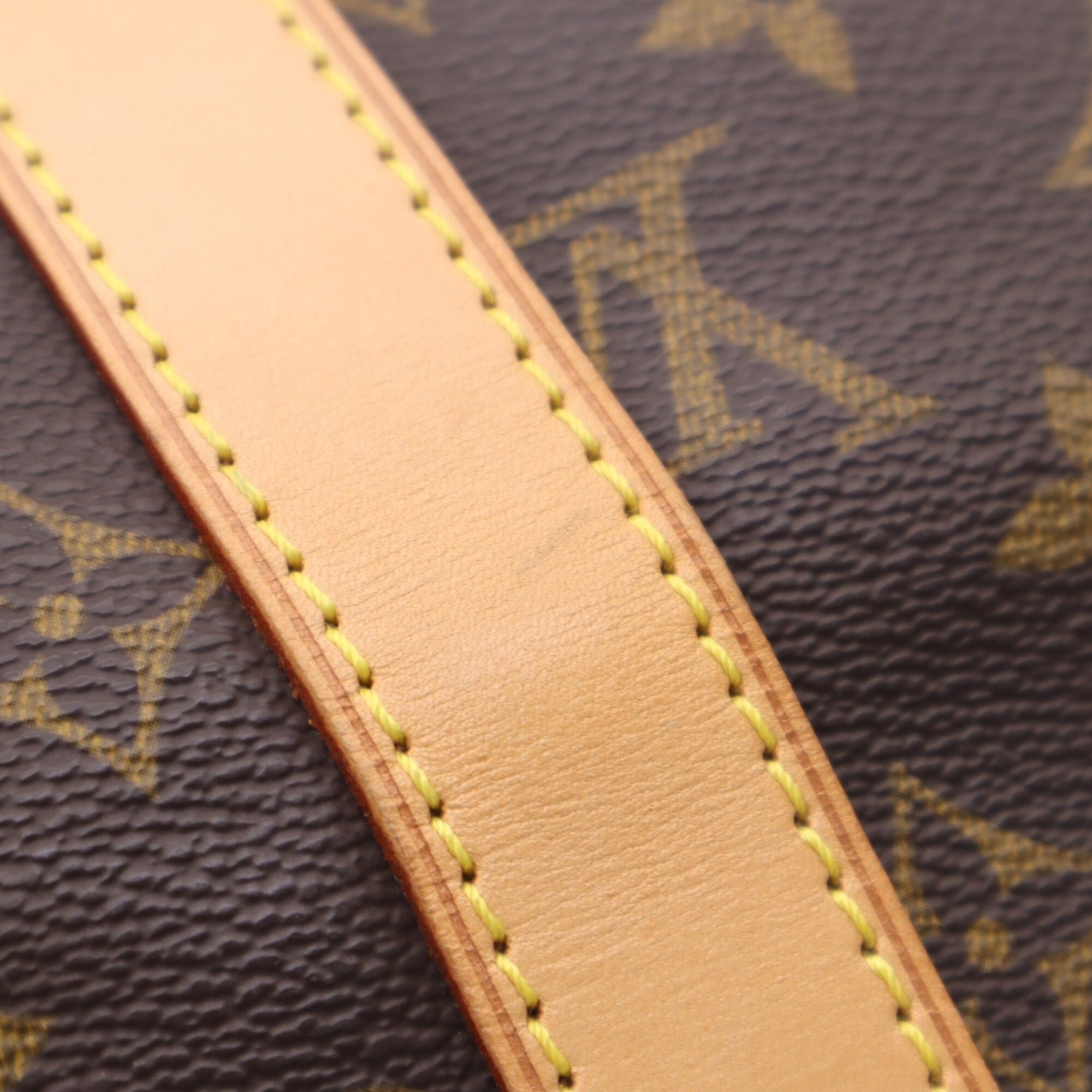 Louis Vuitton Beige Brown Coated Canvas Boston Bag (Pre-Owned)