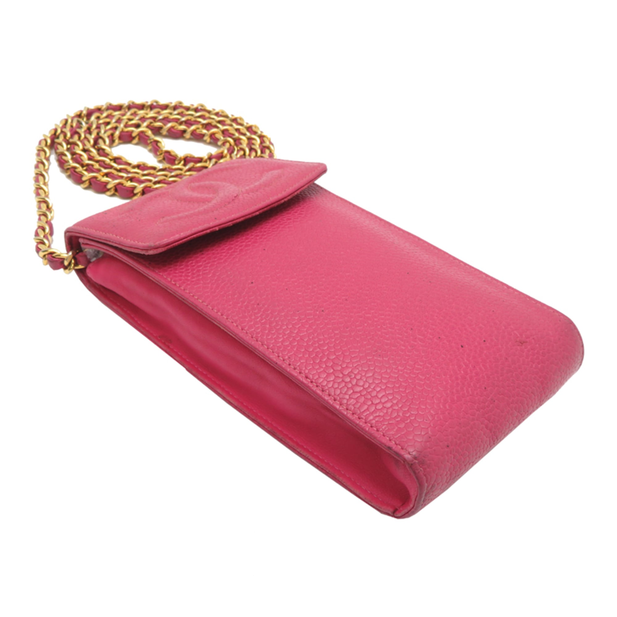Chanel Pink Grained Calfskin Shoulder Bag (Pre-Owned)