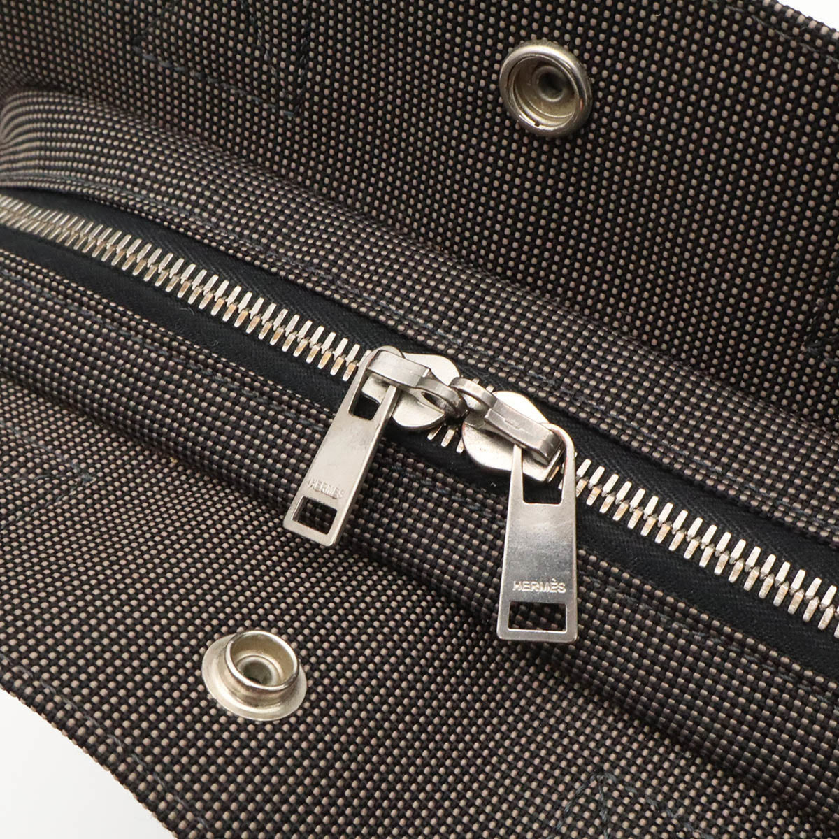 Hermes Gray Canvas Backpack Shoulder Bag (Pre-Owned)