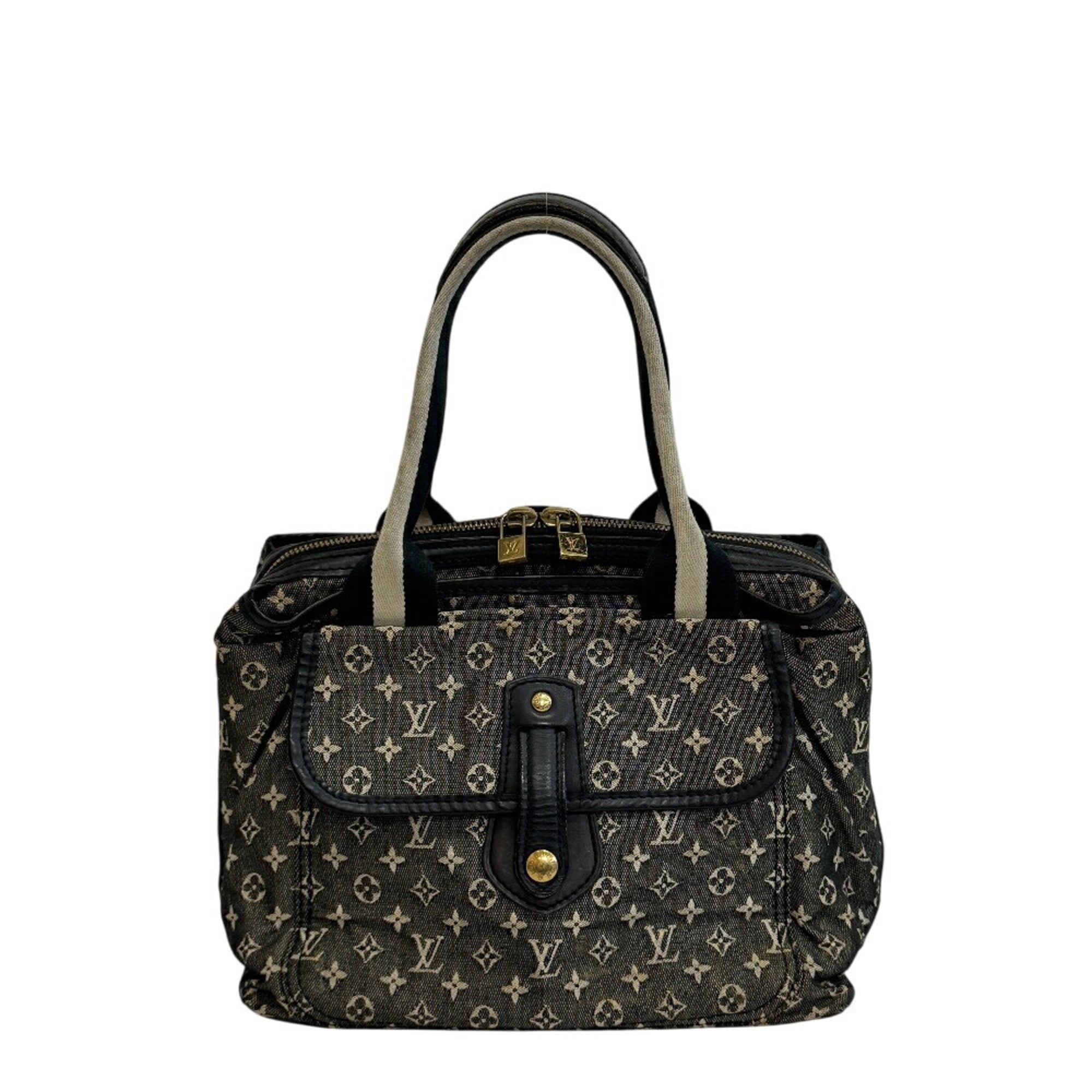 Louis Vuitton Monogram Mini Gray Navy White Monogram Mini Boston Bag Handbag (Pre-Owned)