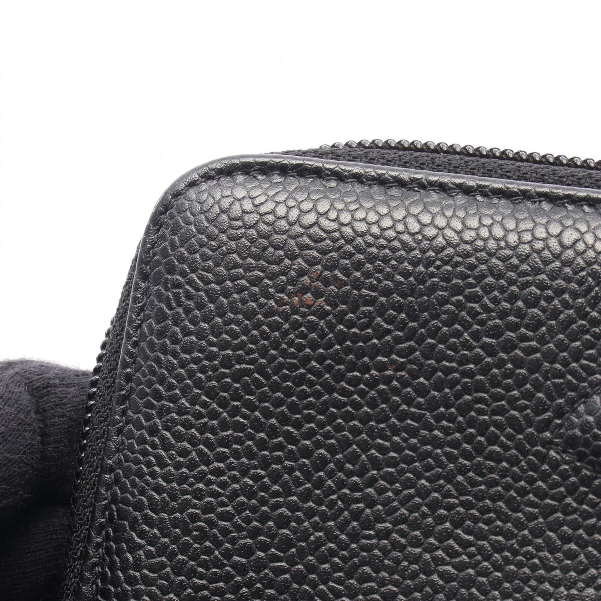 Chanel Black Grained Calfskin Long Wallet (Bi-Fold) (Pre-Owned)