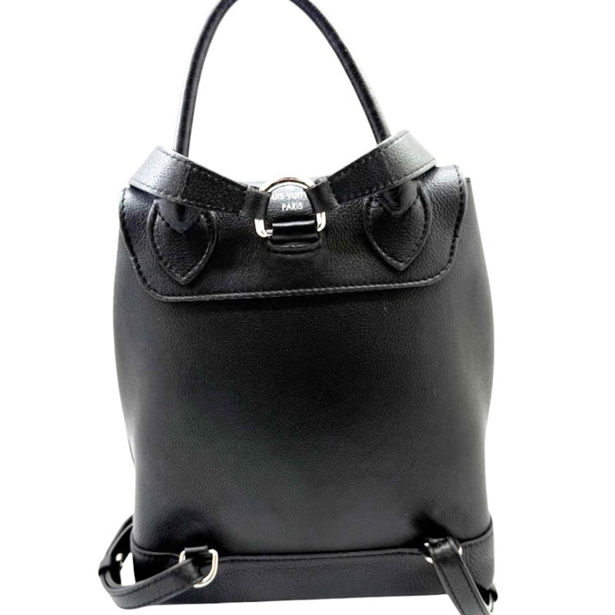 Louis Vuitton Black Noir Leather Backpack (Pre-Owned)