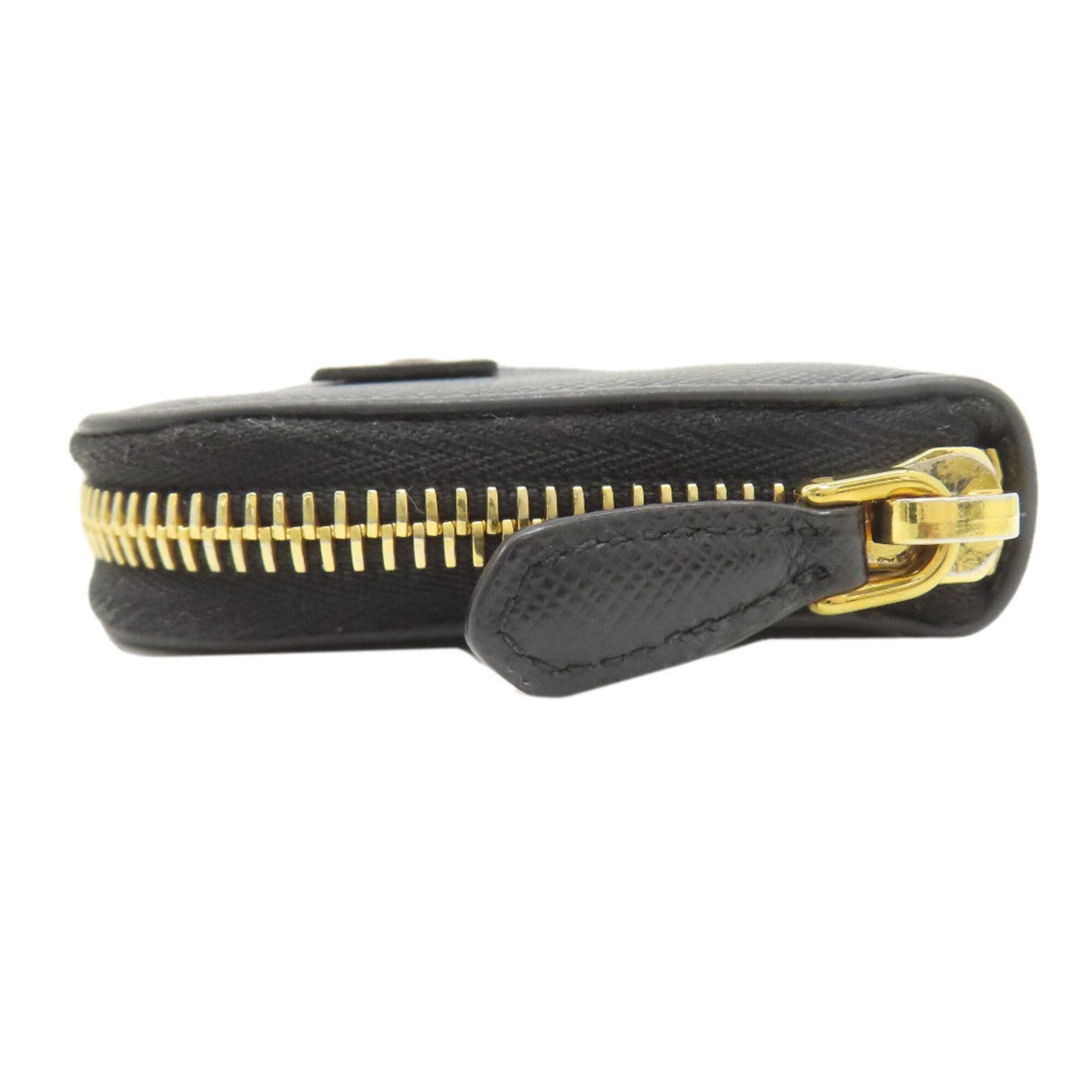 Prada Black Saffiano Triangle Coin Purse/Coin Case (Pre-Owned)