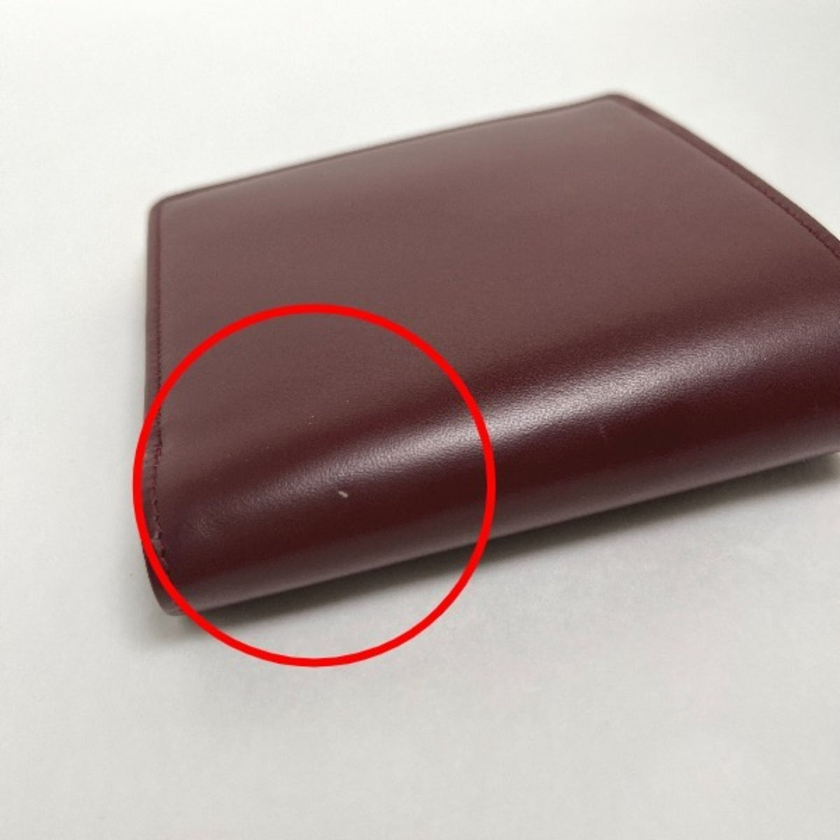 Cartier Wine Red Leather Wallet (Bi-Fold) (Pre-Owned)