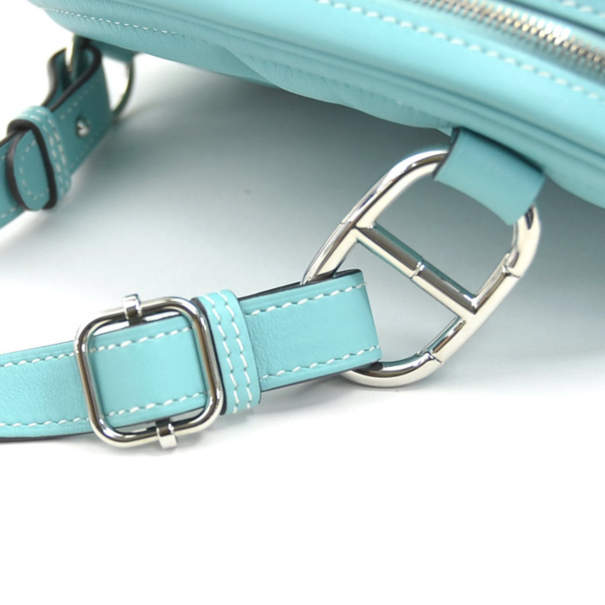 Hermes Blue Atoll Swift Leather Shoulder Bag (Pre-Owned)