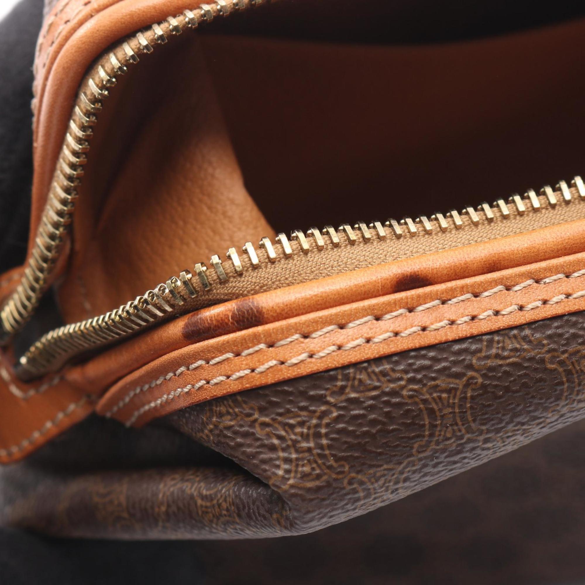 Celine Brown Leather Pvc Pouch (Pre-Owned)