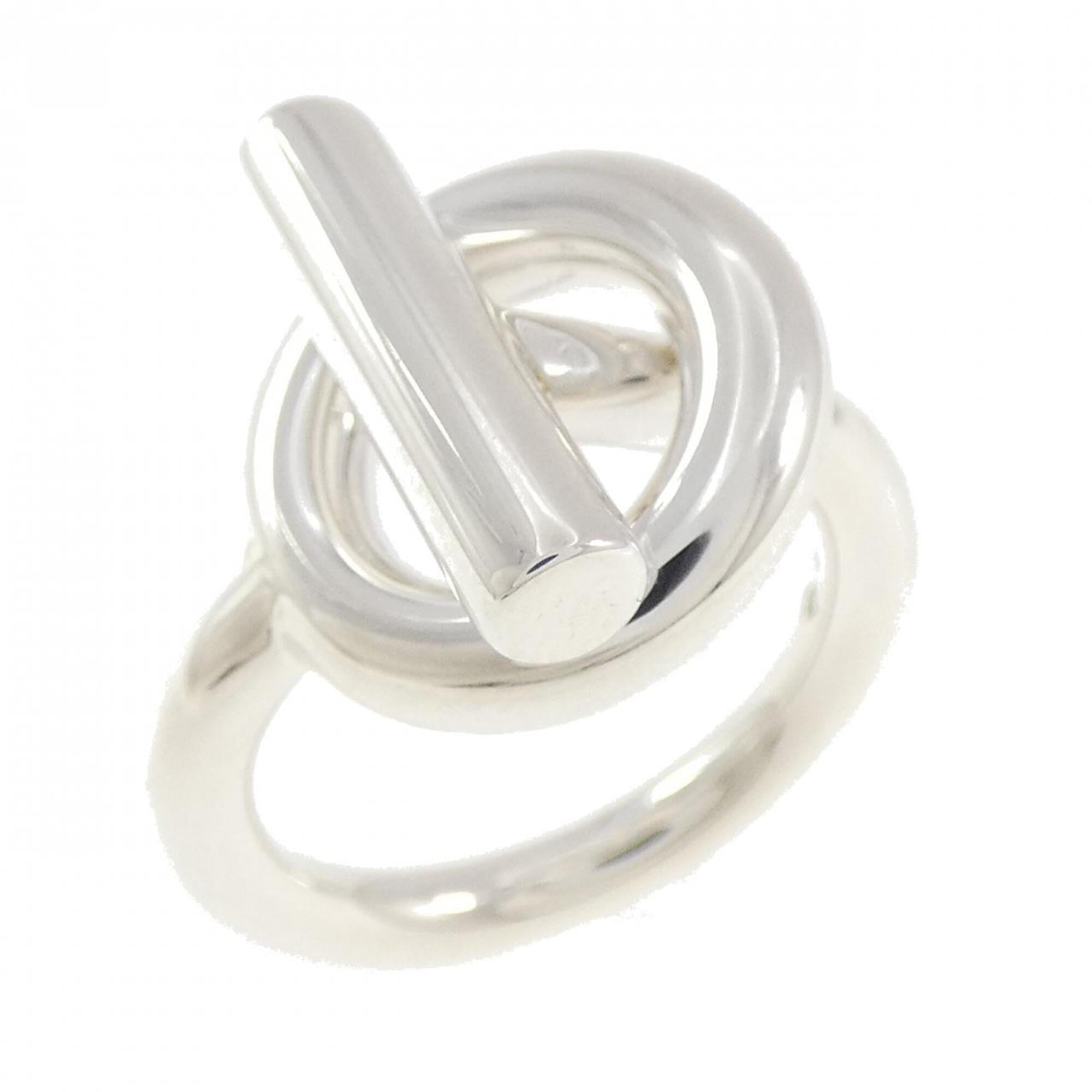 Hermes Silver 925 Band Ring (Pre-Owned)