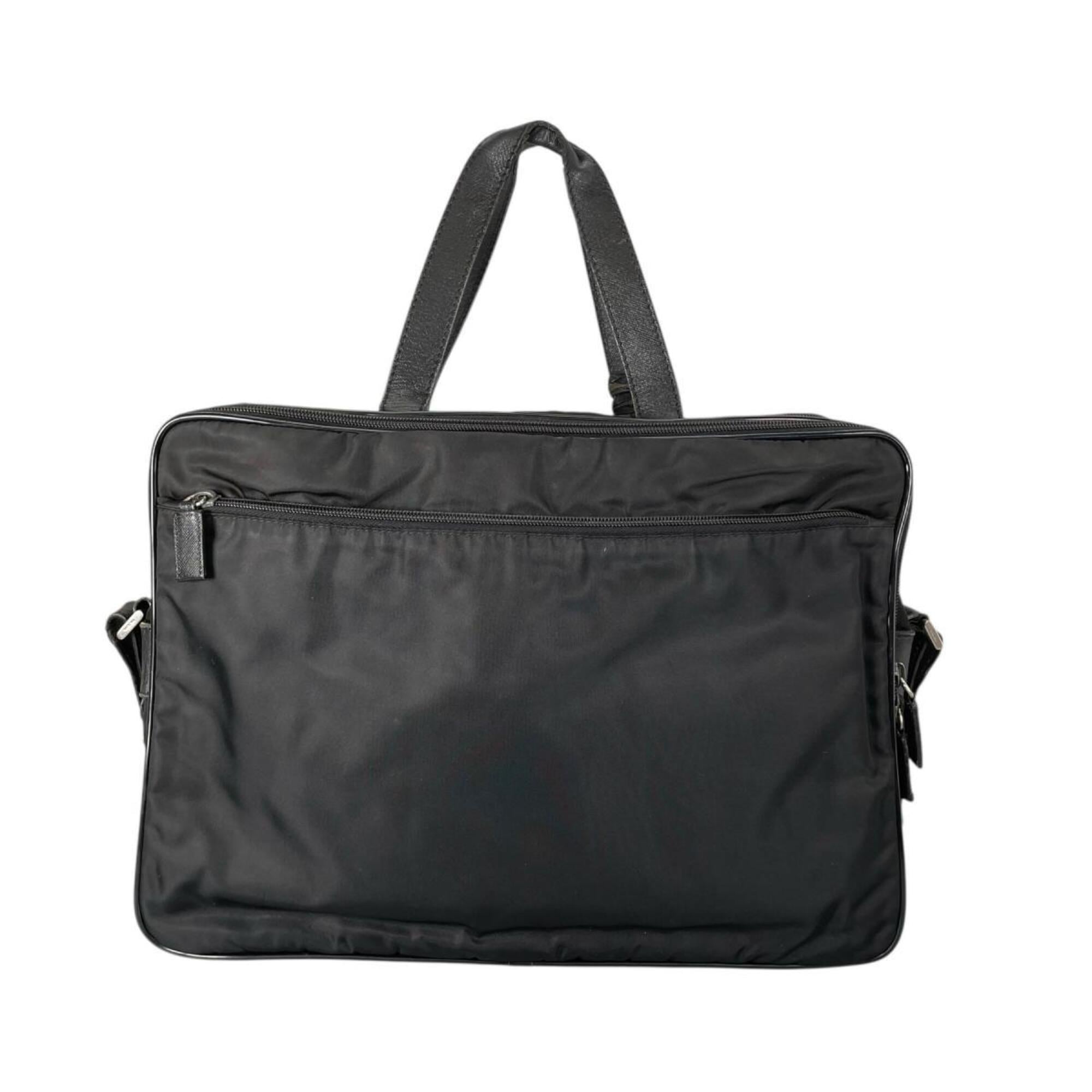 Prada Black Nylon Briefcase Shoulder Bag (Pre-Owned)