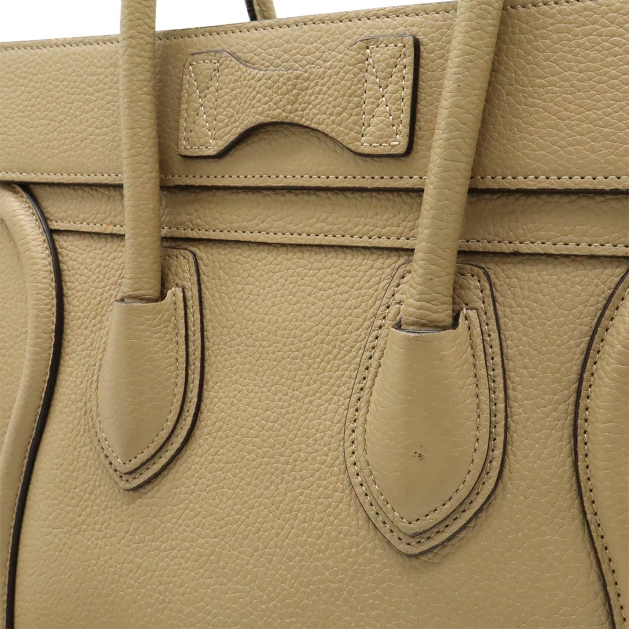 Celine Beige Leather Handbag Tote Bag (Pre-Owned)