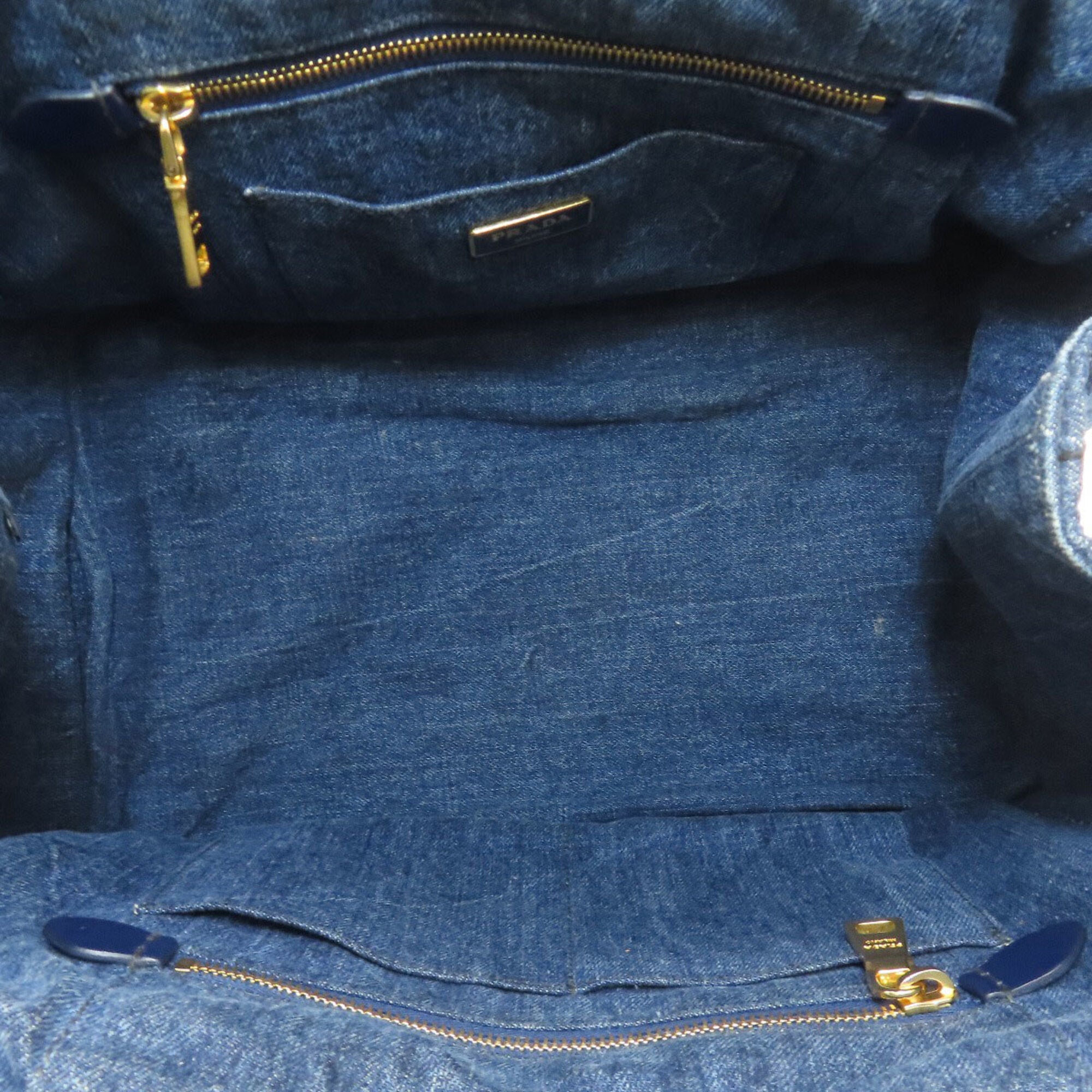 Prada Brown Denim Tote Bag (Pre-Owned)