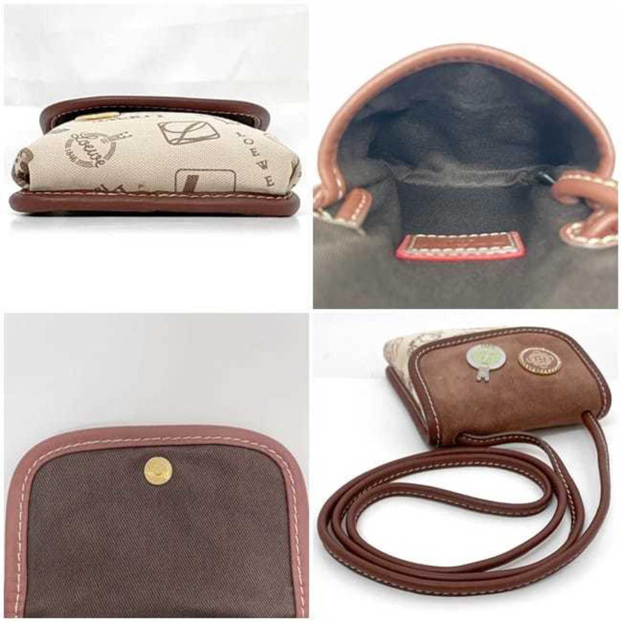 Loewe Beige Brown Canvas Leather Shoulder Bag (Pre-Owned)