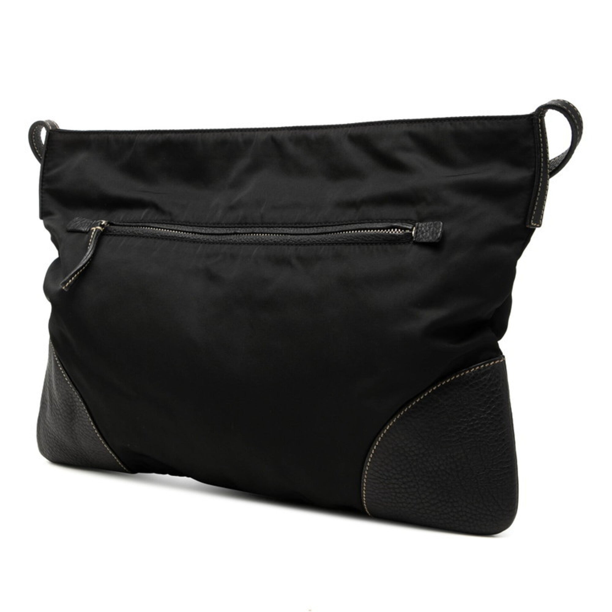 Prada Black Nylon Leather Shoulder Bag (Pre-Owned)