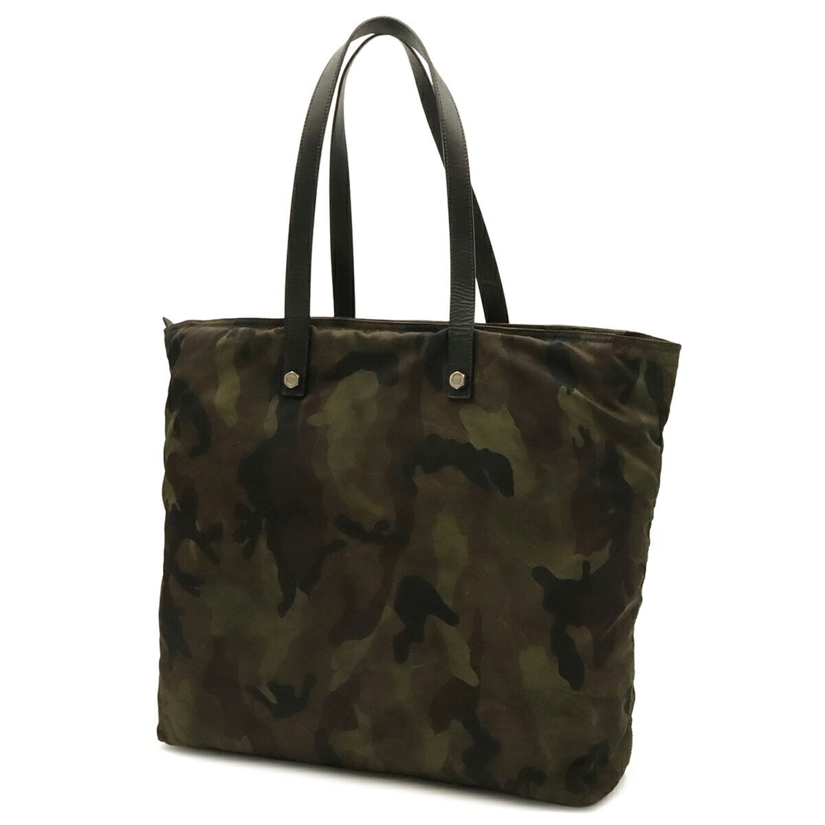 Prada Green Mimetico Multi-Color Nylon Leather Tote Bag (Pre-Owned)