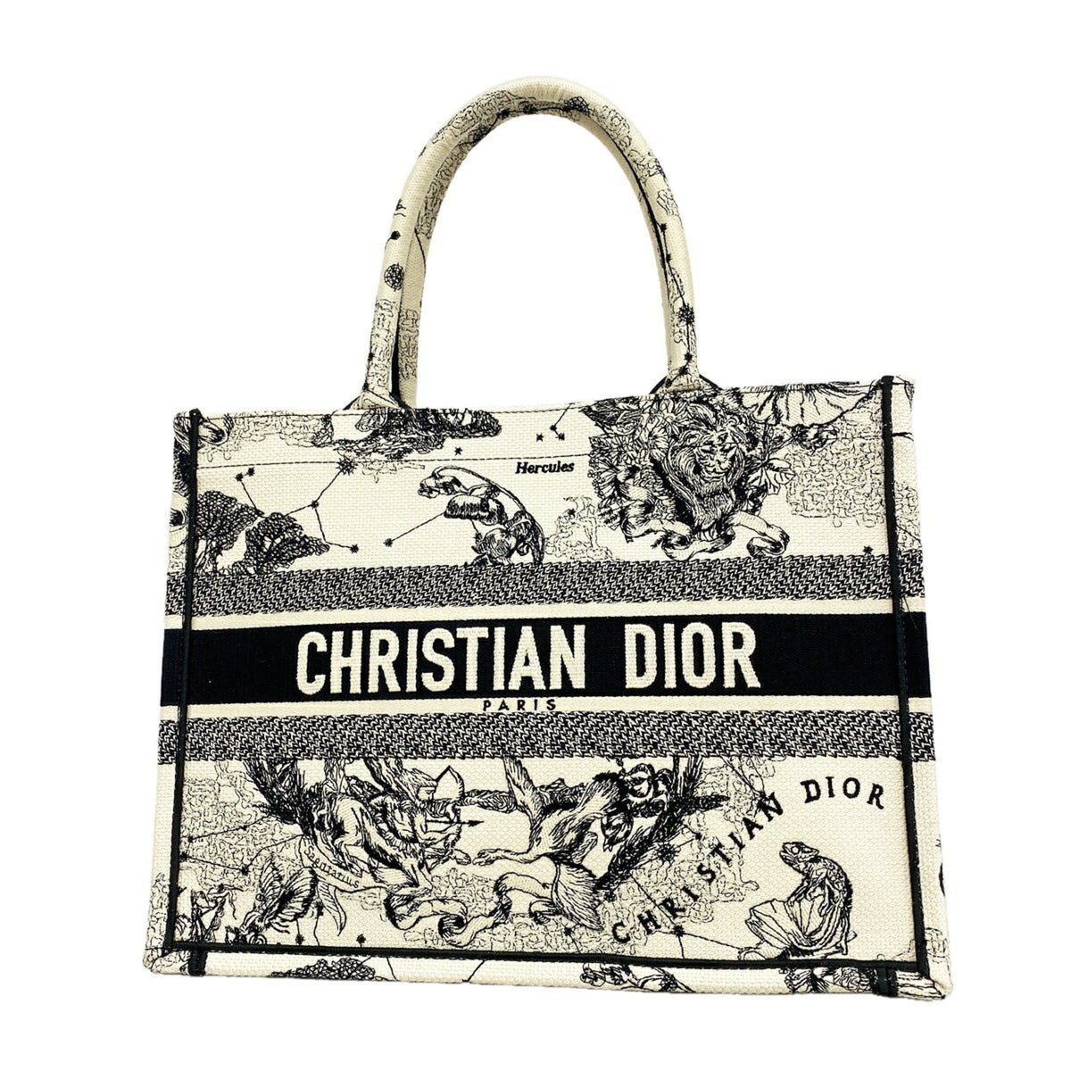 Christian Dior Black Ivory Canvas Tote Bag (Pre-Owned)