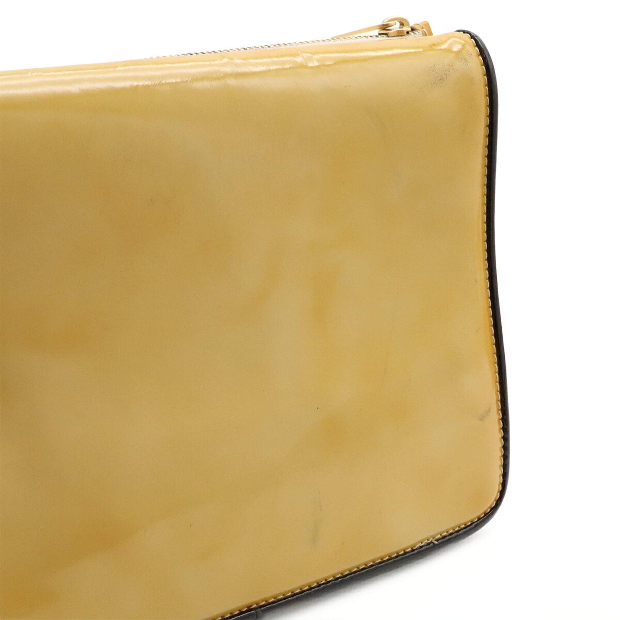 Chanel Black Multi-Color Yellow Patent Leather Clutch Bag (Pre-Owned)