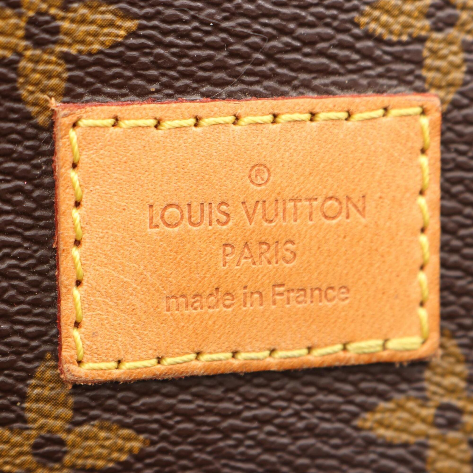 Louis Vuitton Brown Coated Canvas Leather Handbag Shoulder Bag (Pre-Owned)