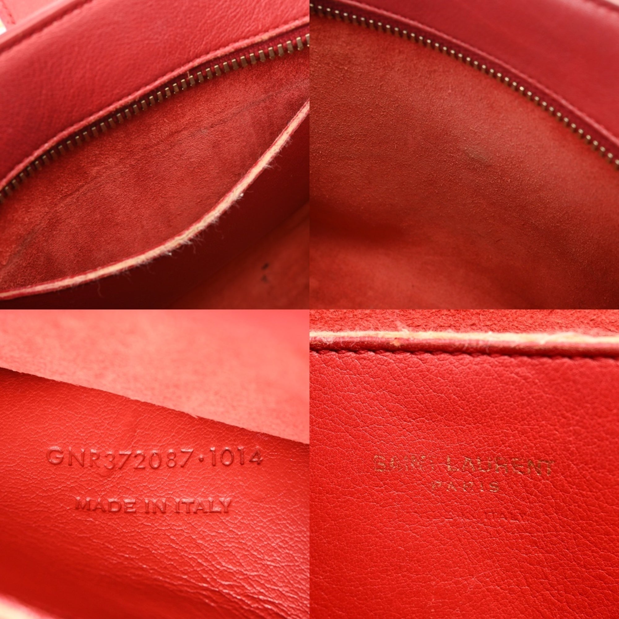 Saint Laurent Red Color Leather Handbag (Pre-Owned)