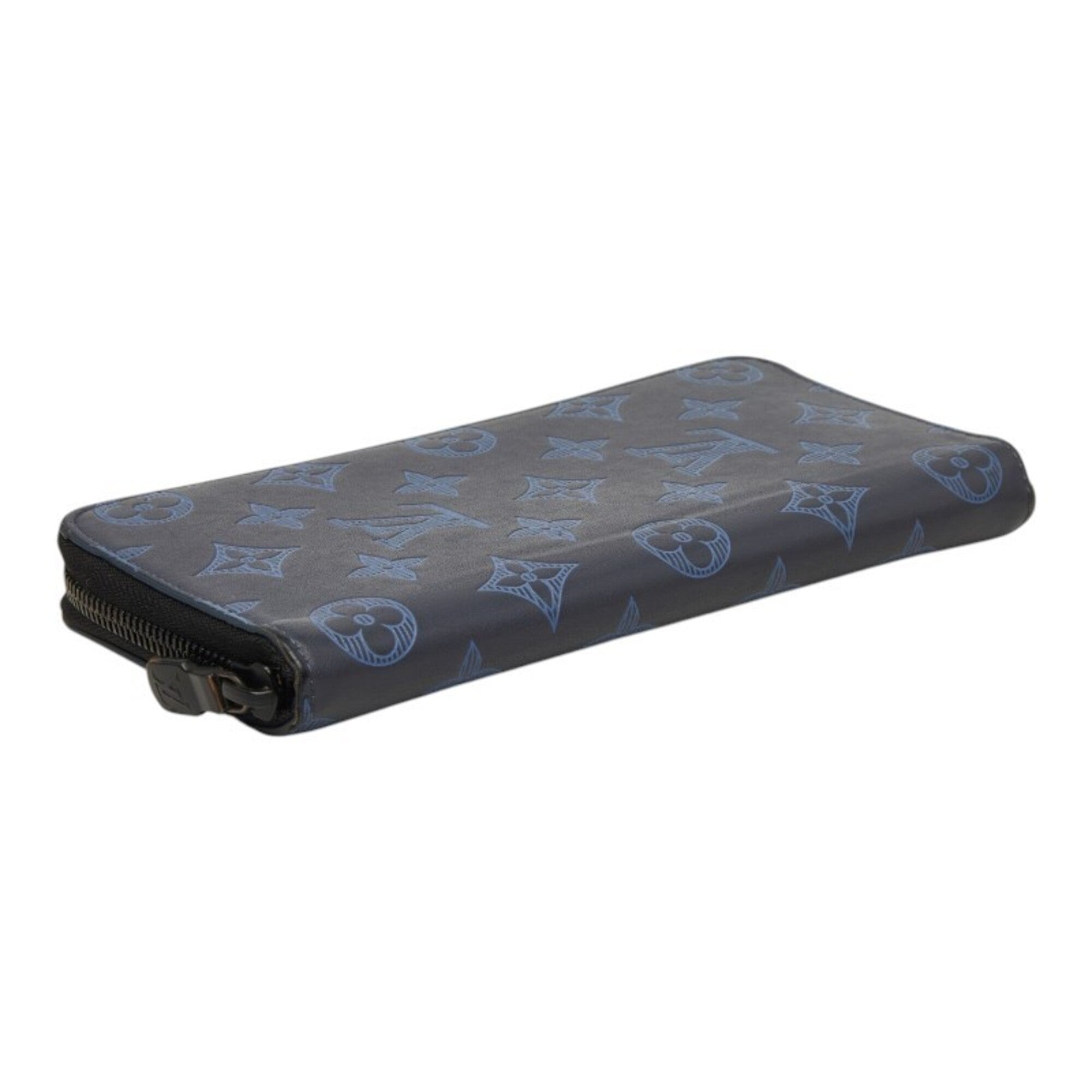Louis Vuitton Navy Leather Long Wallet (Bi-Fold) (Pre-Owned)