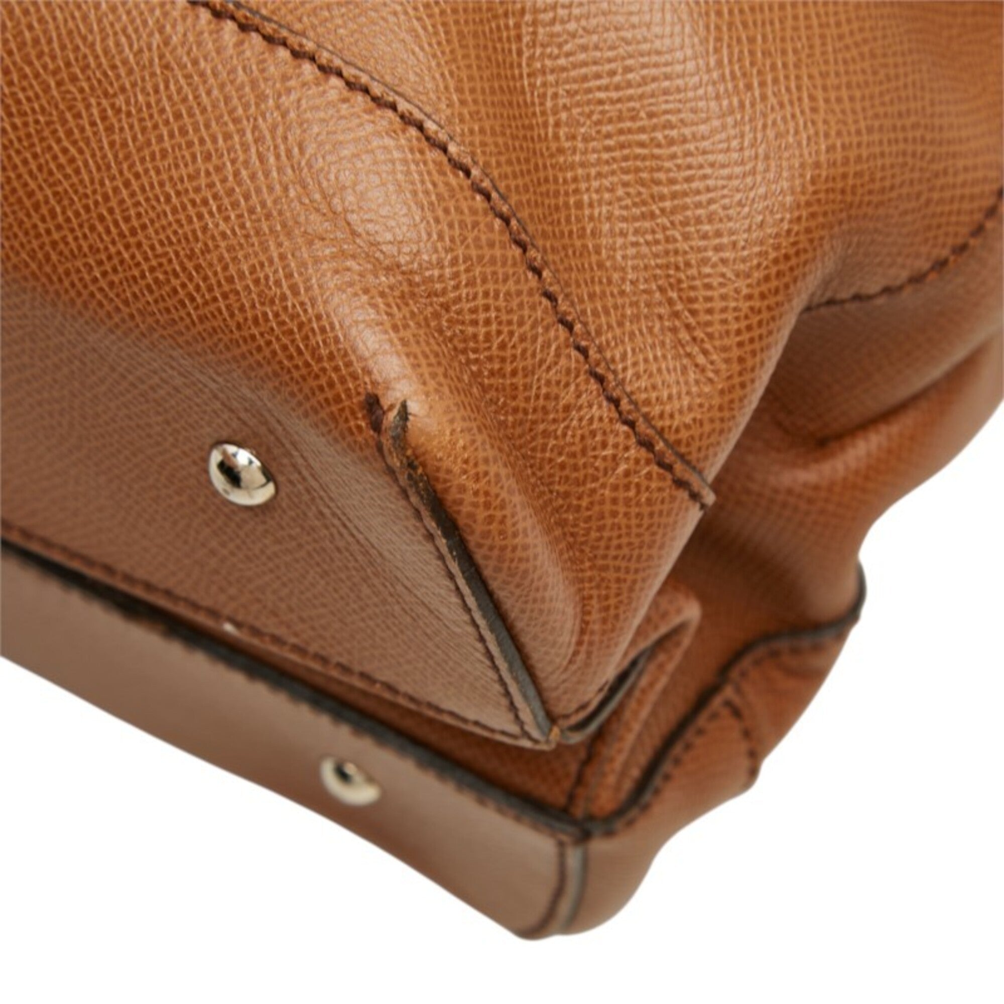 Salvatore Ferragamo Brown Leather Shoulder Bag Tote Bag (Pre-Owned)
