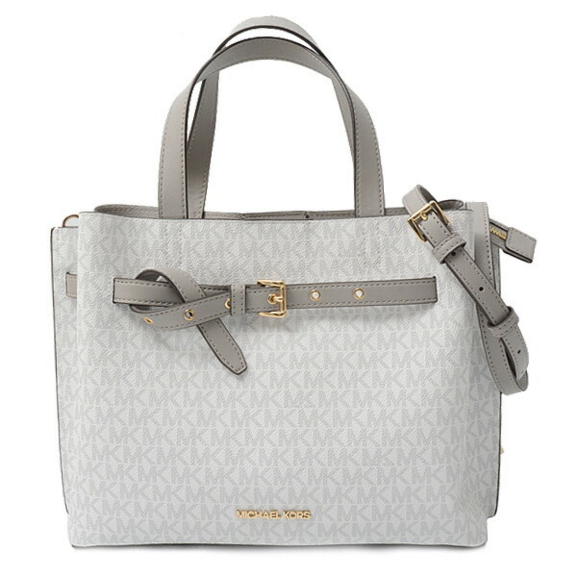 Michael Kors Gray White Pvc Leather Handbag (Pre-Owned)