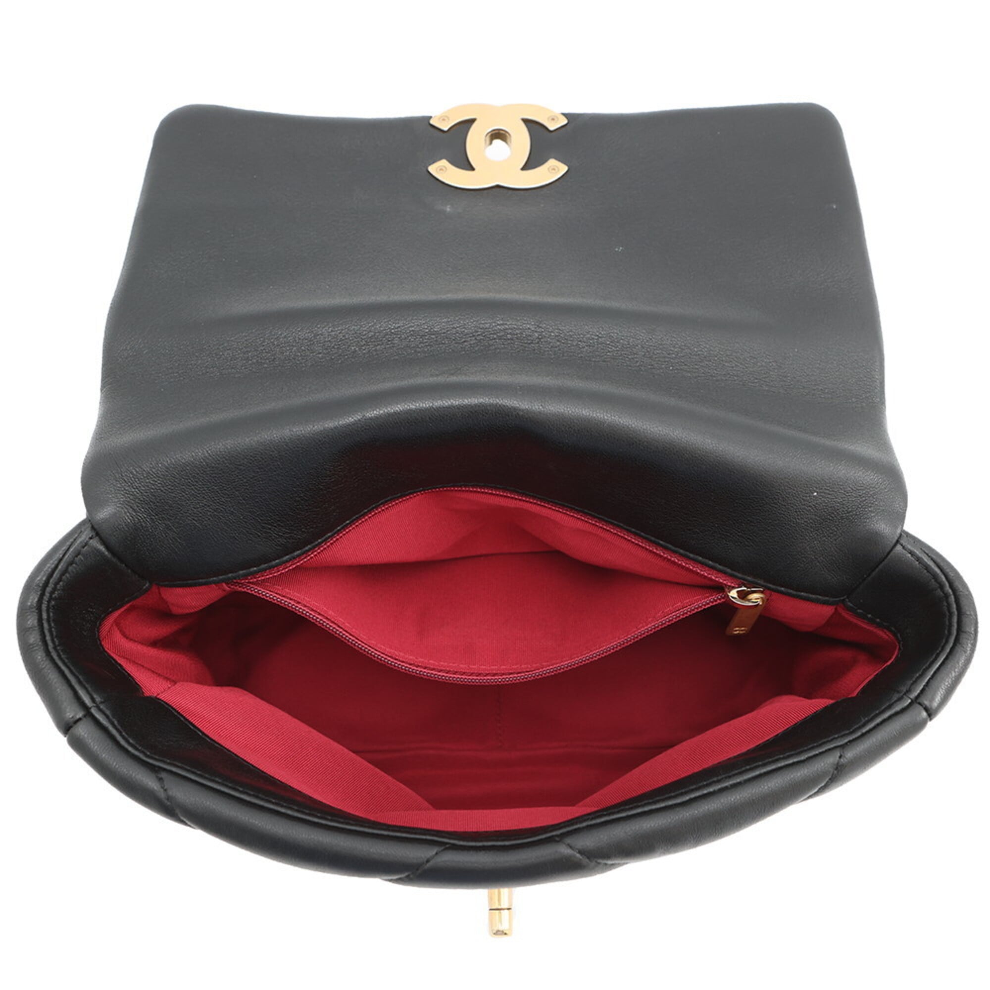 Chanel Black Leather Handbag Shoulder Bag (Pre-Owned)