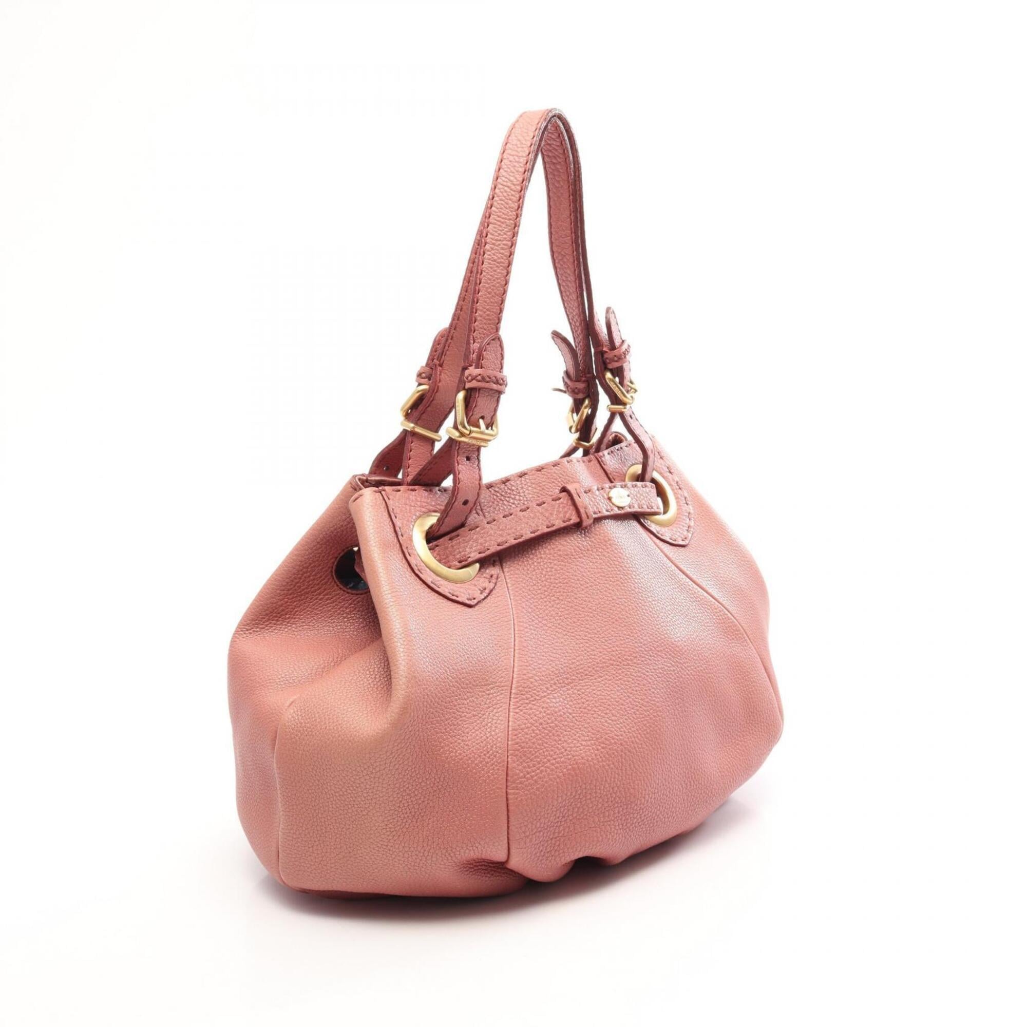Fendi Pink Leather Handbag Tote Bag (Pre-Owned)