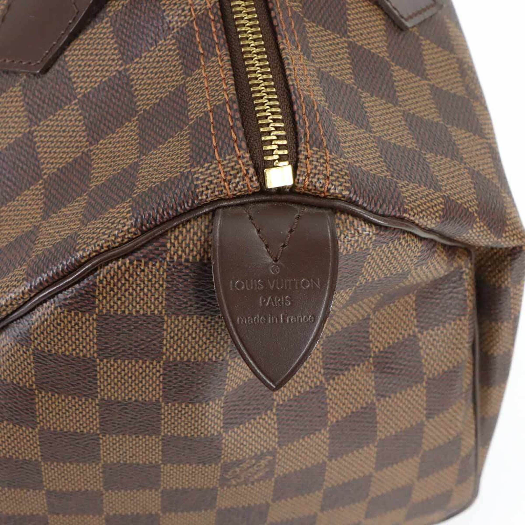 Louis Vuitton Brown Damier Canvas Ebene Damier Canvas Boston Bag Handbag (Pre-Owned)
