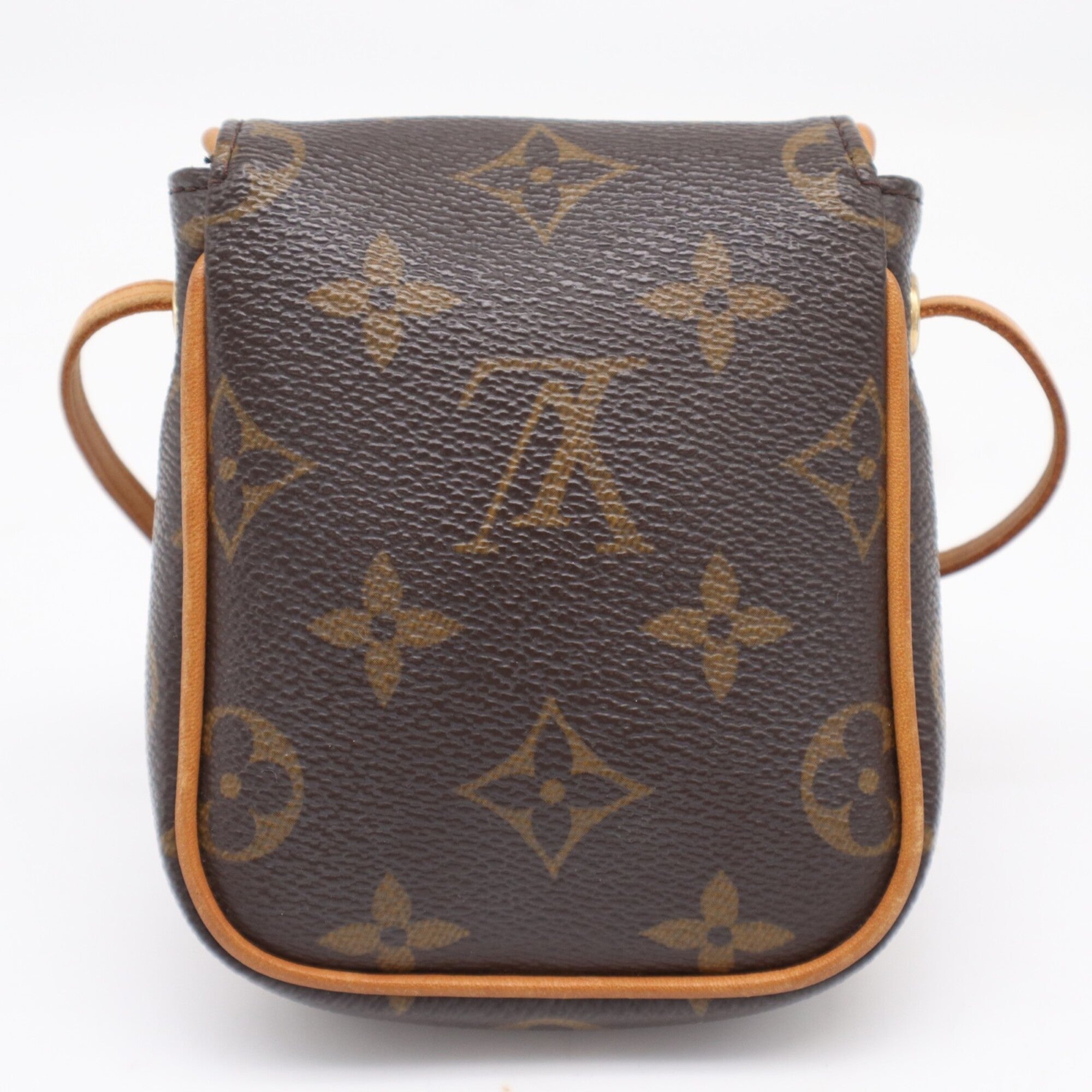 Louis Vuitton Beige Brown Coated Canvas Leather Pochette Shoulder Bag (Pre-Owned)