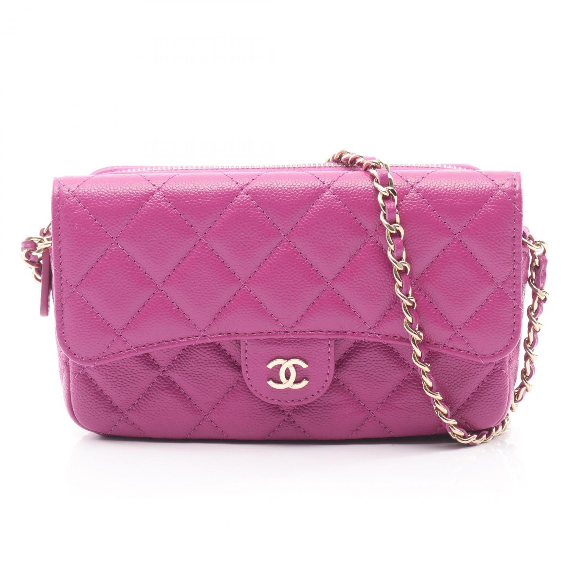Chanel Purple Leather Shoulder Bag (Pre-Owned)