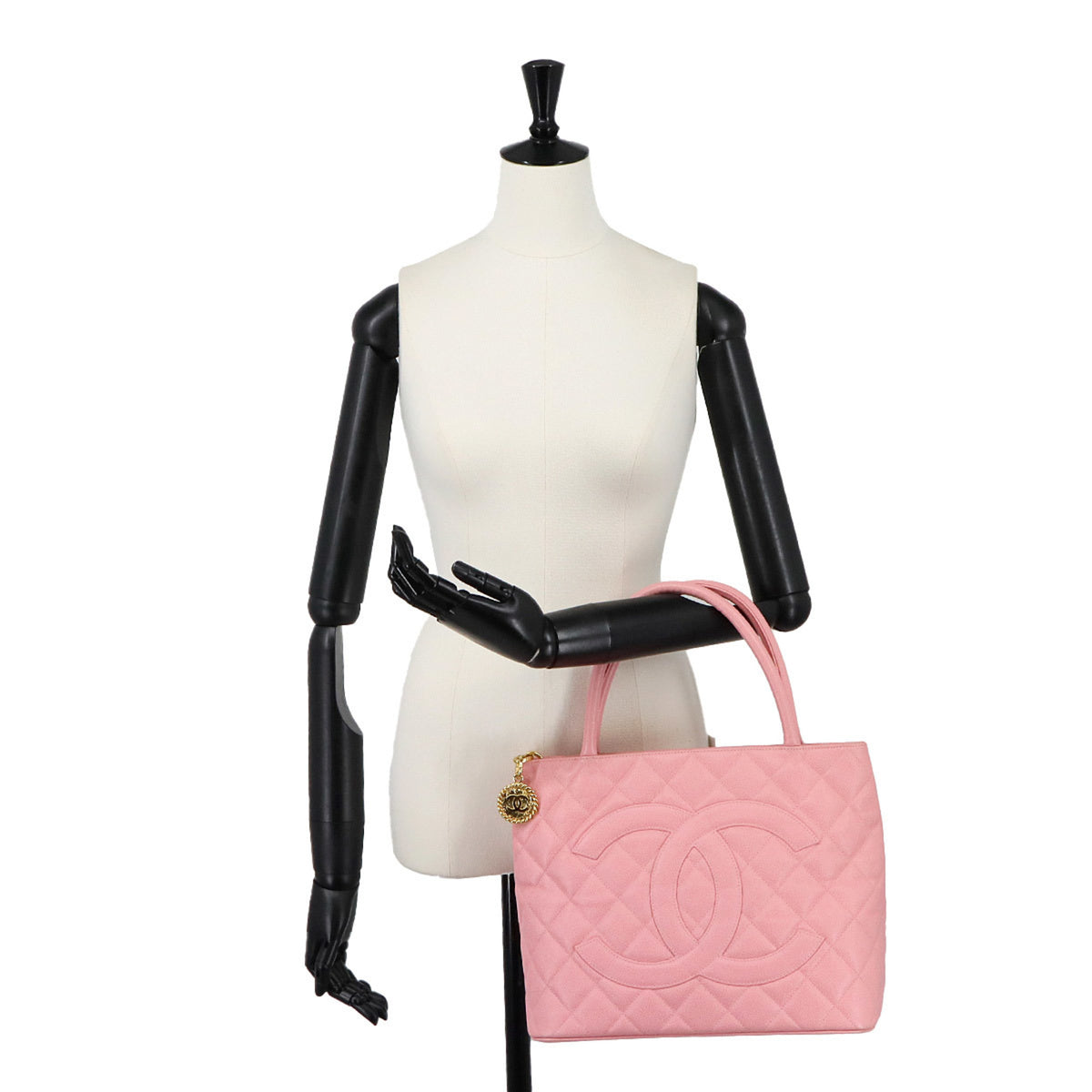 Chanel Pink Grained Calfskin Handbag Tote Bag (Pre-Owned)