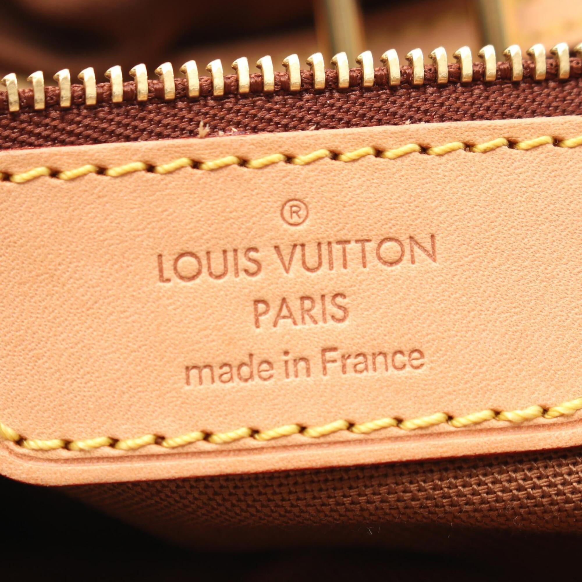 Louis Vuitton Brown Coated Canvas Leather Handbag Tote Bag (Pre-Owned)