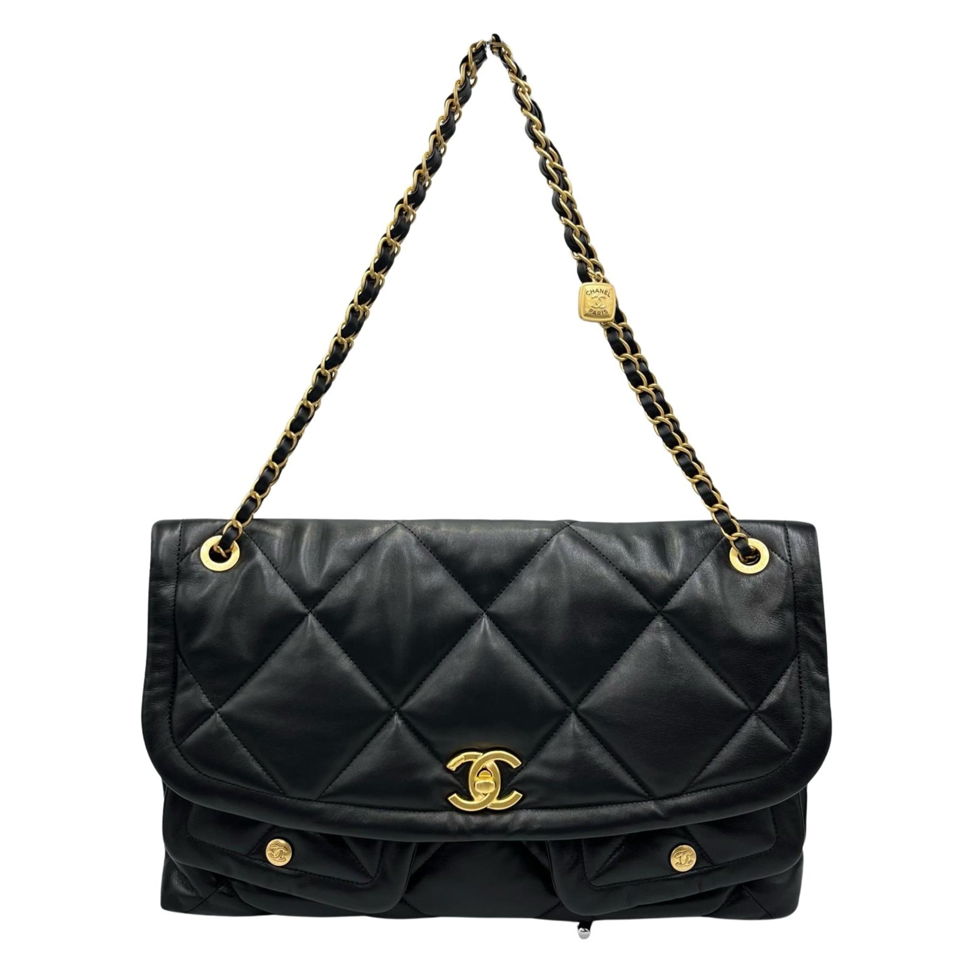 Chanel Black Leather Handbag (Pre-Owned)
