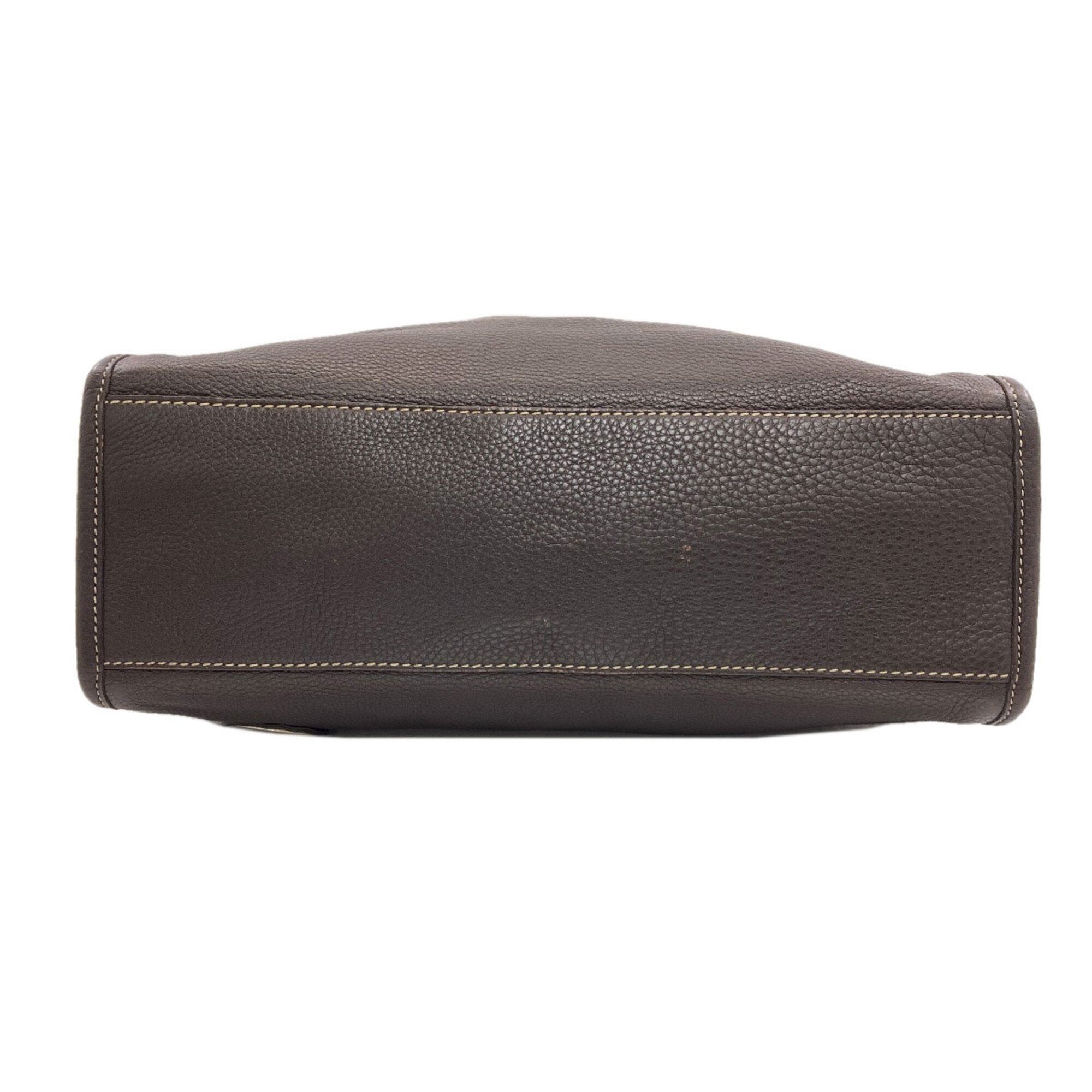 Fendi Selleria Dark Brown Leather Handbag (Pre-Owned)