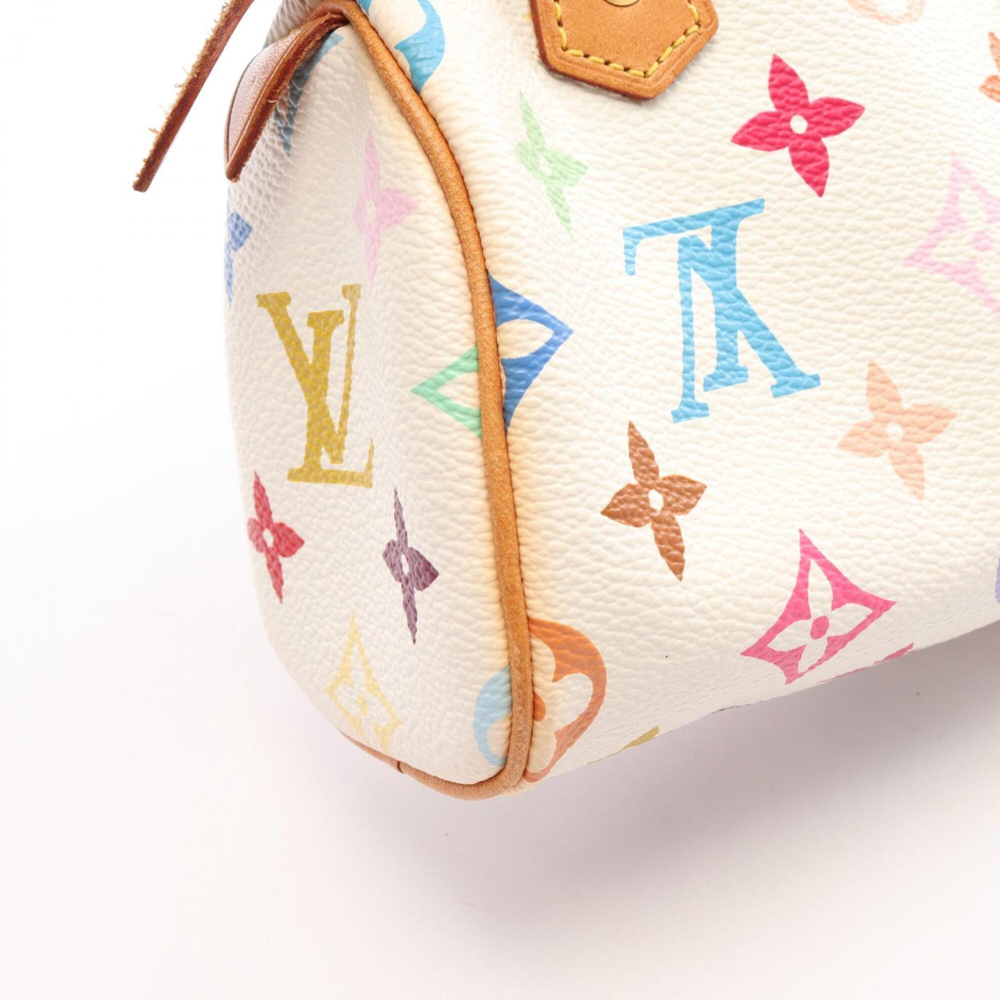 Louis Vuitton Blanc Multi-Color White Monogram Multicolore Leather Handbag (Pre-Owned)
