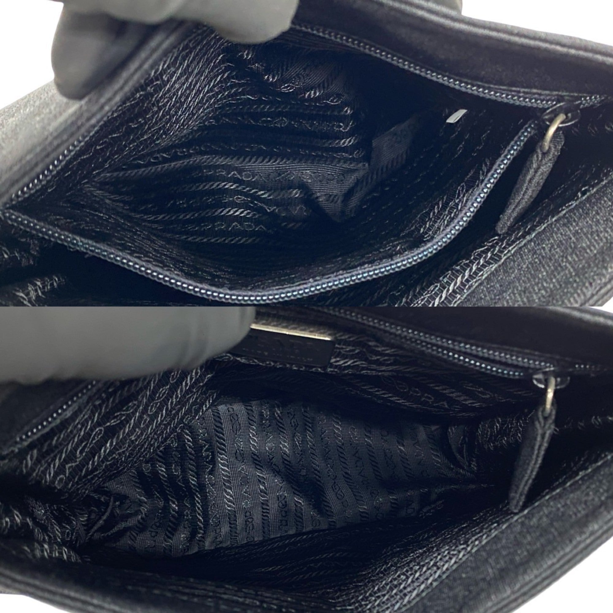Prada Black Canvas Plastic Shoulder Bag (Pre-Owned)