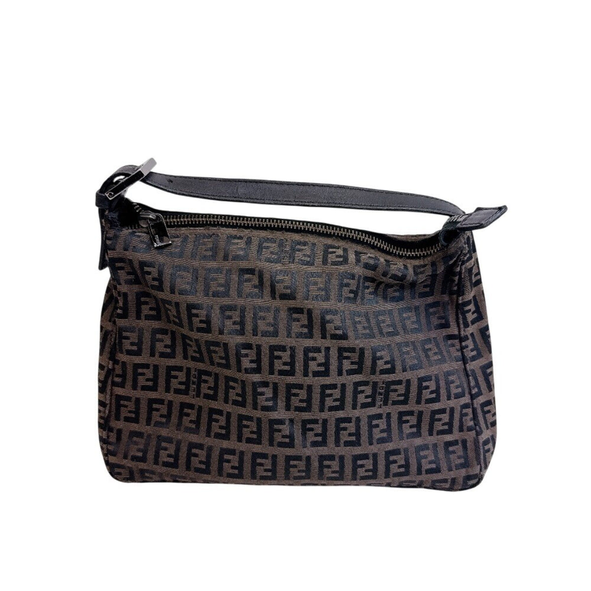 Fendi Black Brown Zucchino Handbag Pouch (Pre-Owned)
