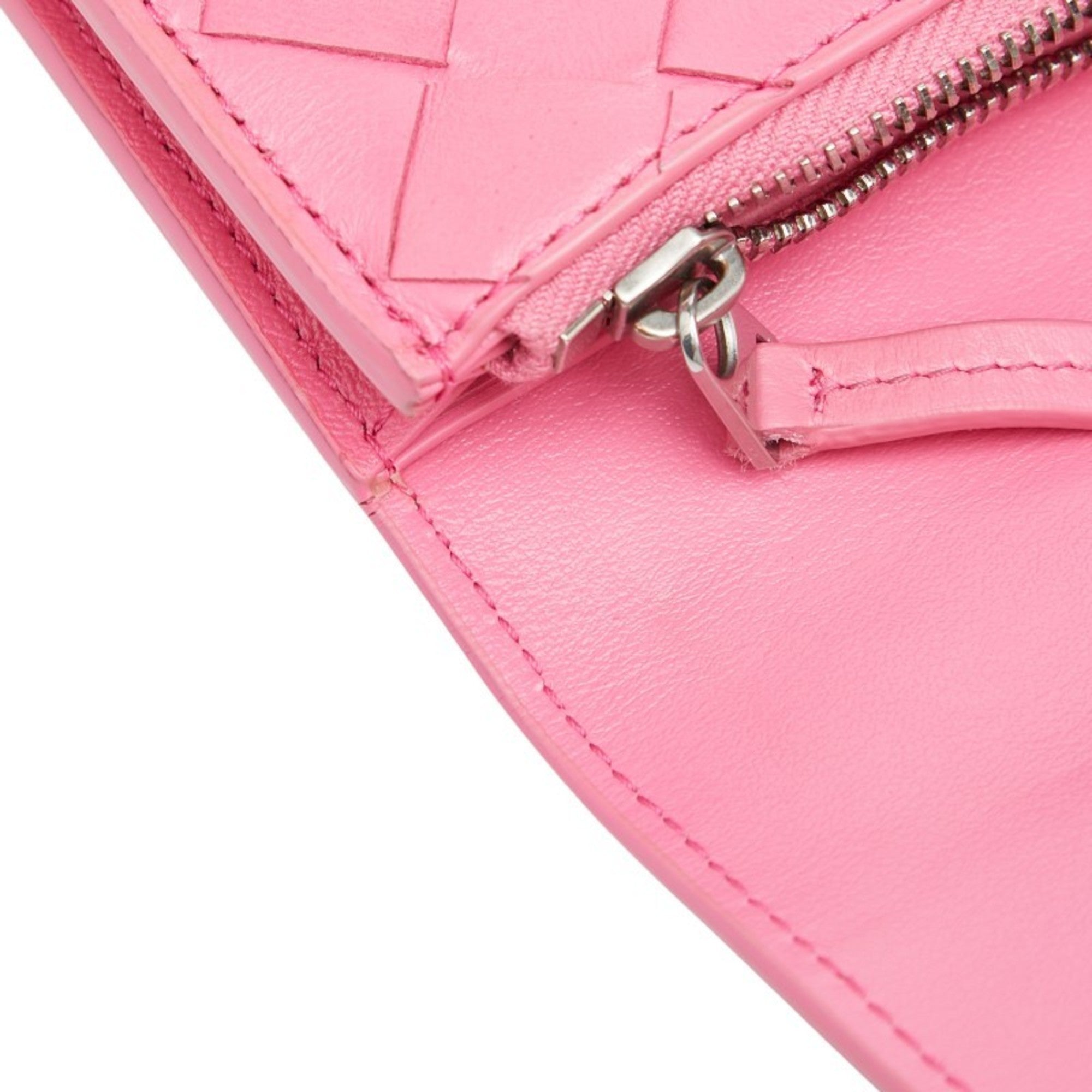 Bottega Veneta Pink Leather Long Wallet (Bi-Fold) (Pre-Owned)