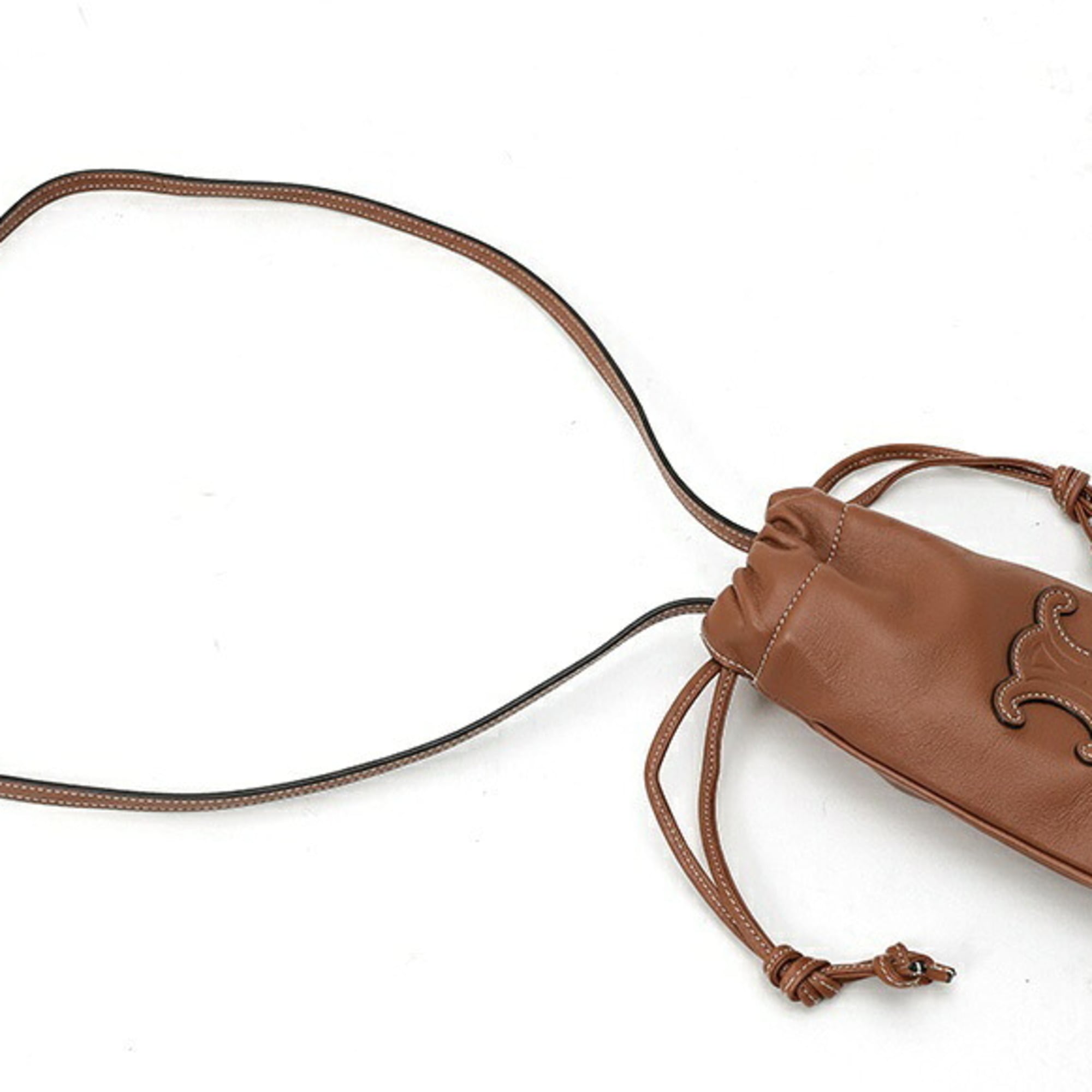 Celine Brown Leather Pouch (Pre-Owned)