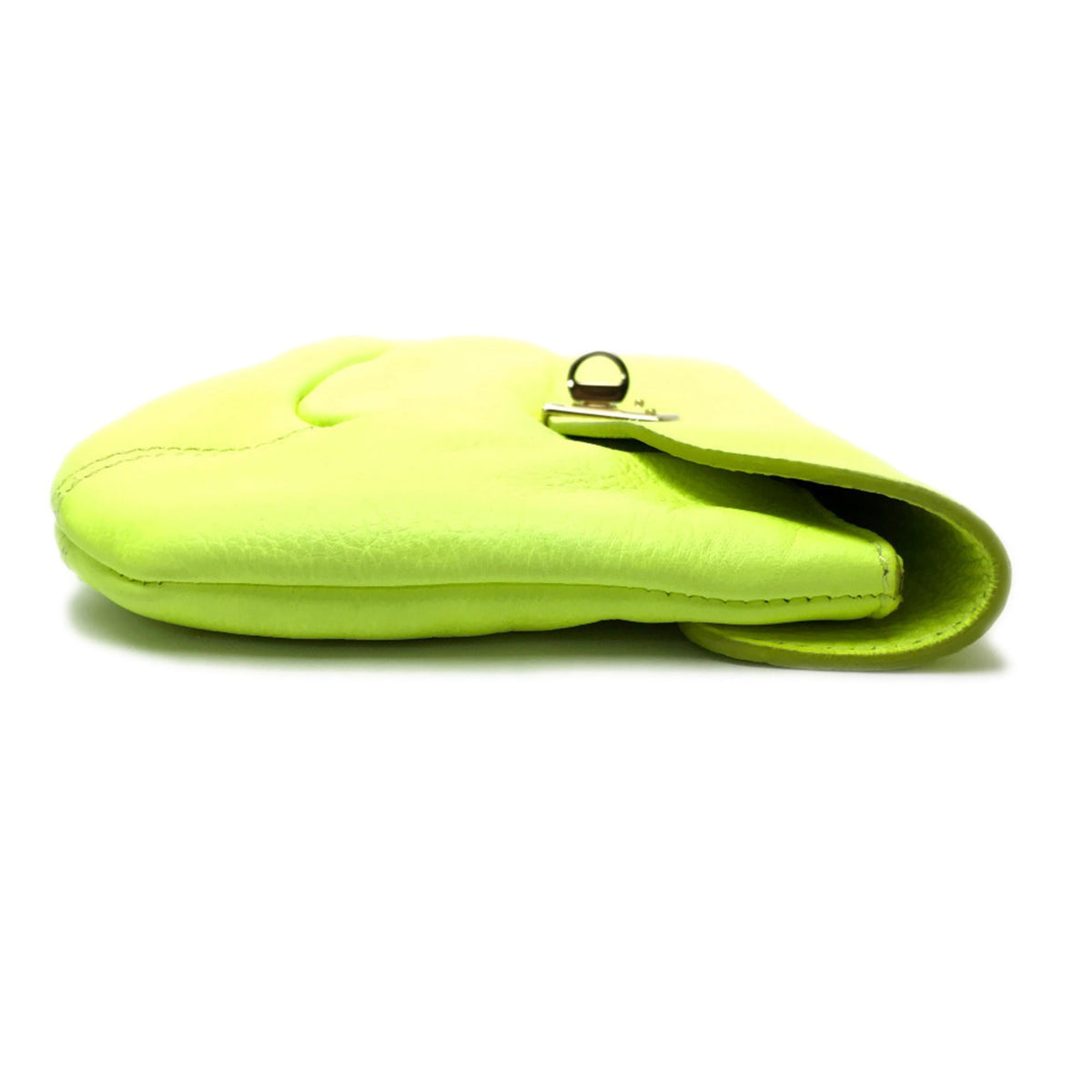 Sergio Rossi Fluorescent Yellow Leather Clutch Bag (Pre-Owned)