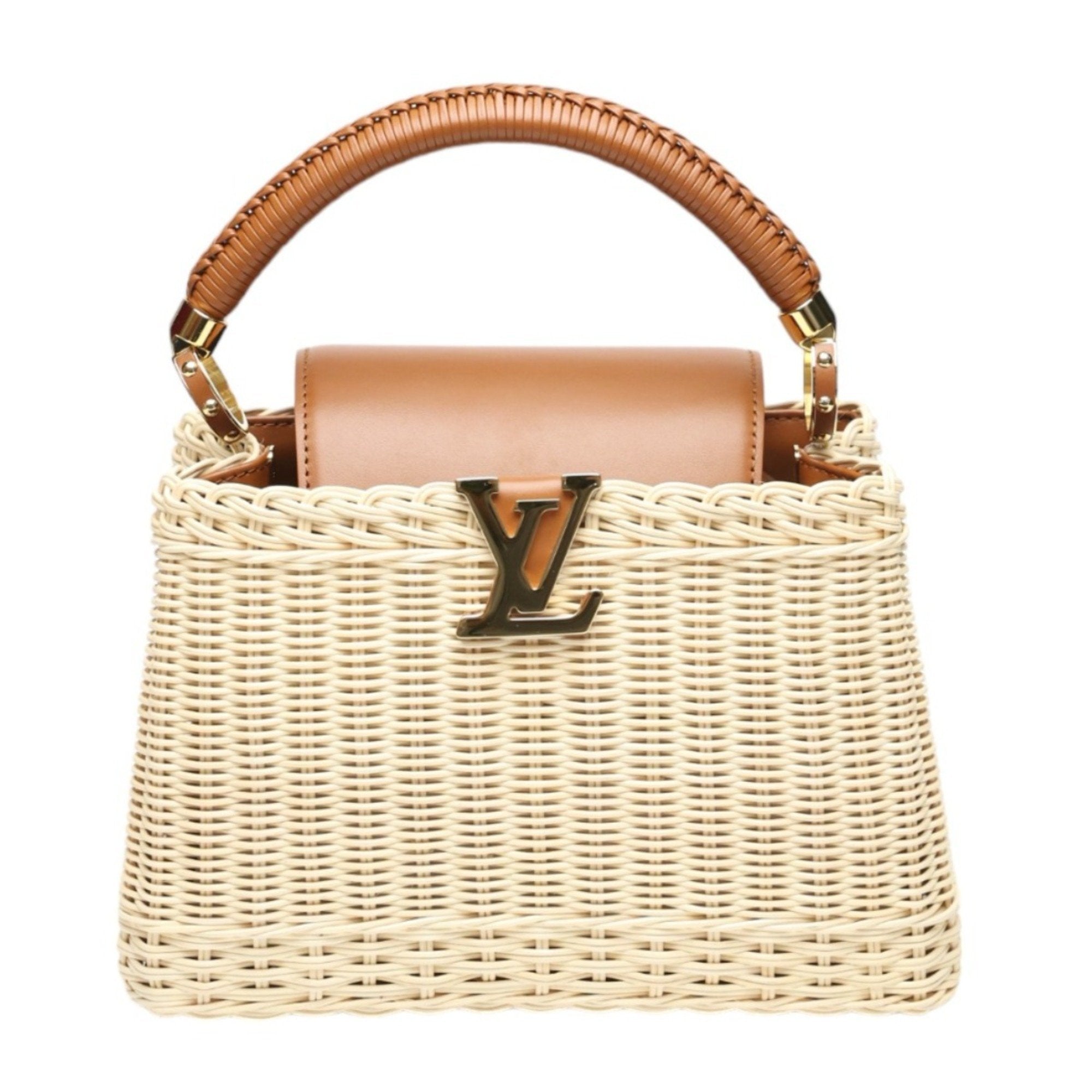 Louis Vuitton Beige Brown Leather Shoulder Bag (Pre-Owned)