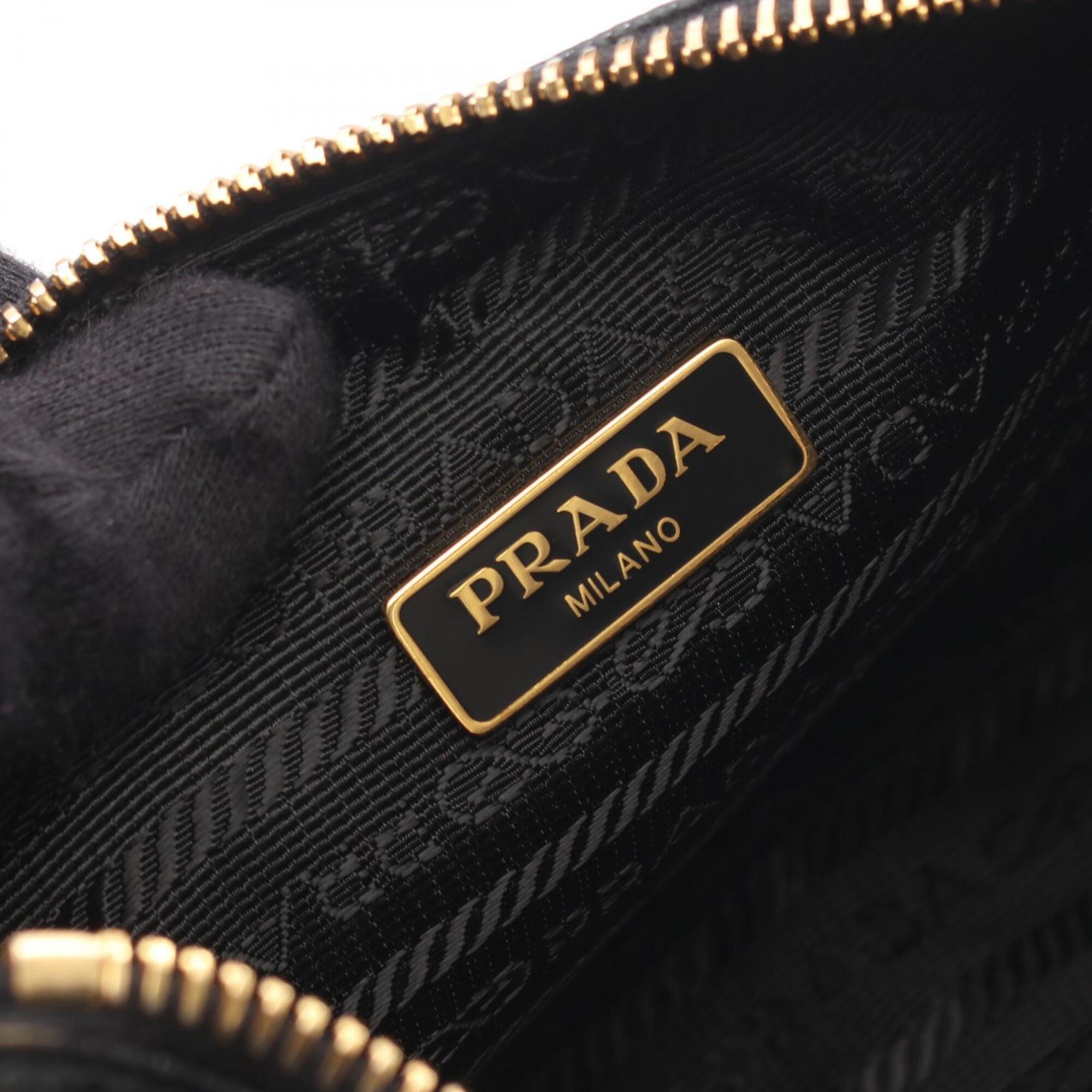 Prada Black Saffiano Triangle Handbag Pouch Shoulder Bag (Pre-Owned)
