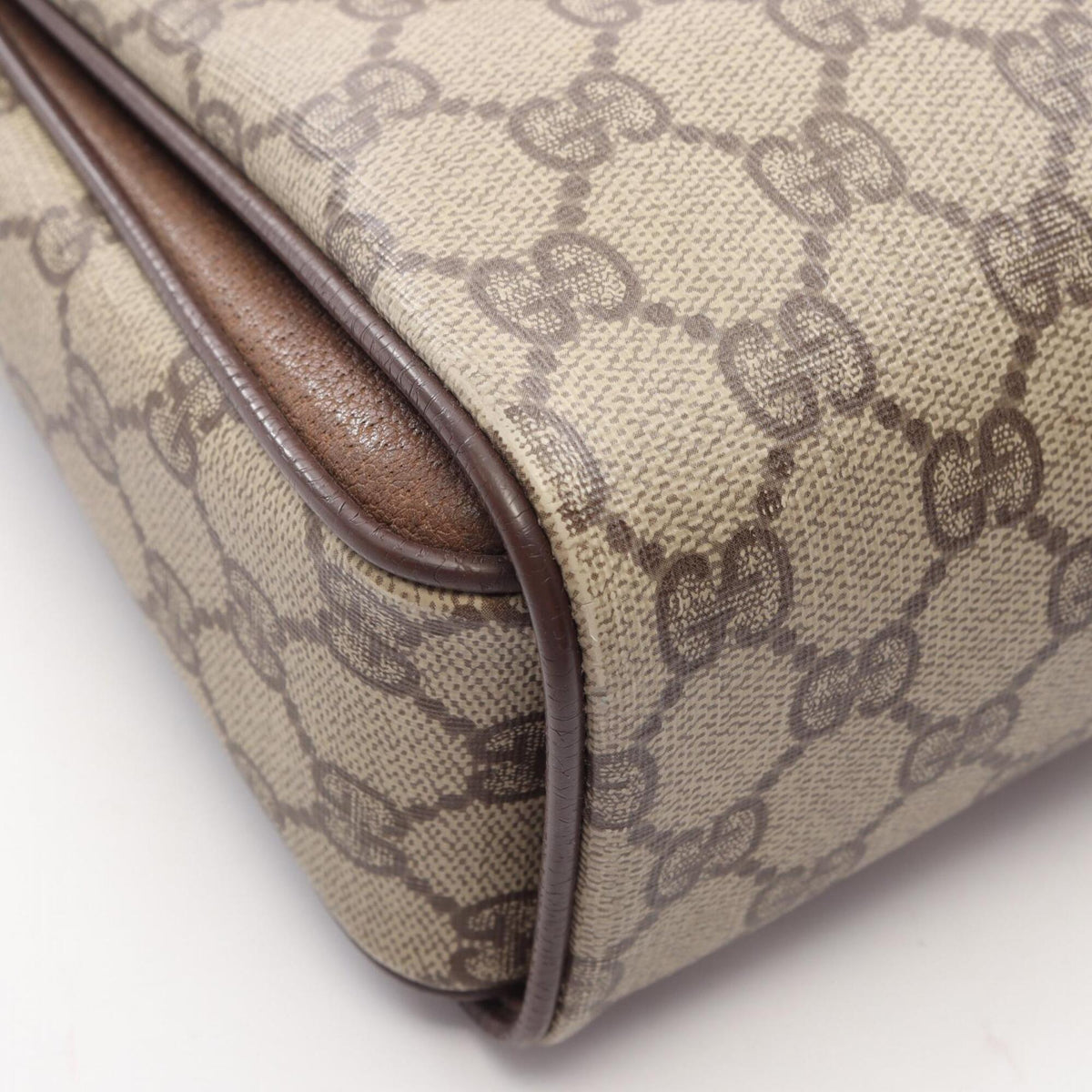 Gucci Beige Brown Gg Supreme Leather Handbag (Pre-Owned)