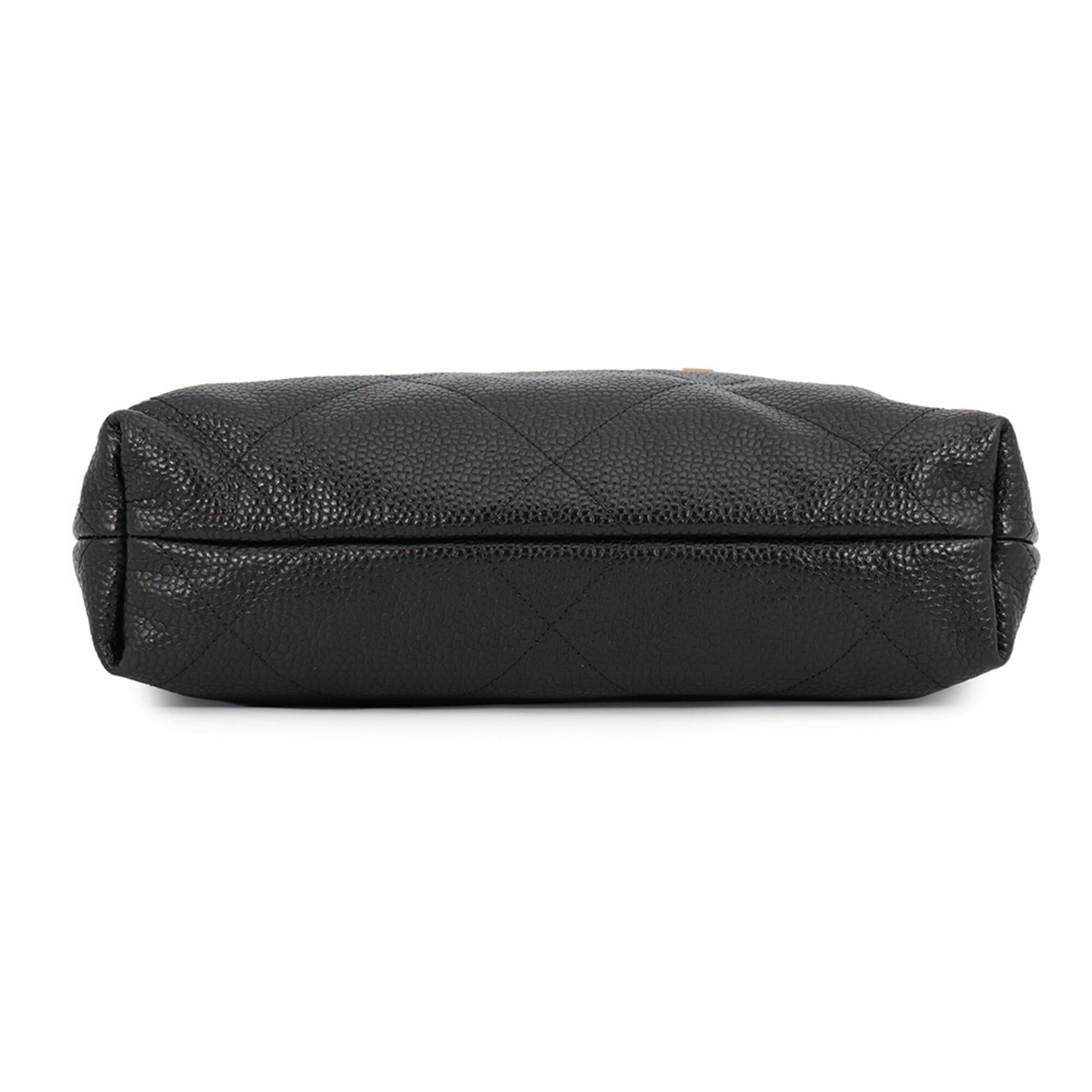 Chanel Matelasse Black Grained Calfskin Handbag (Pre-Owned)