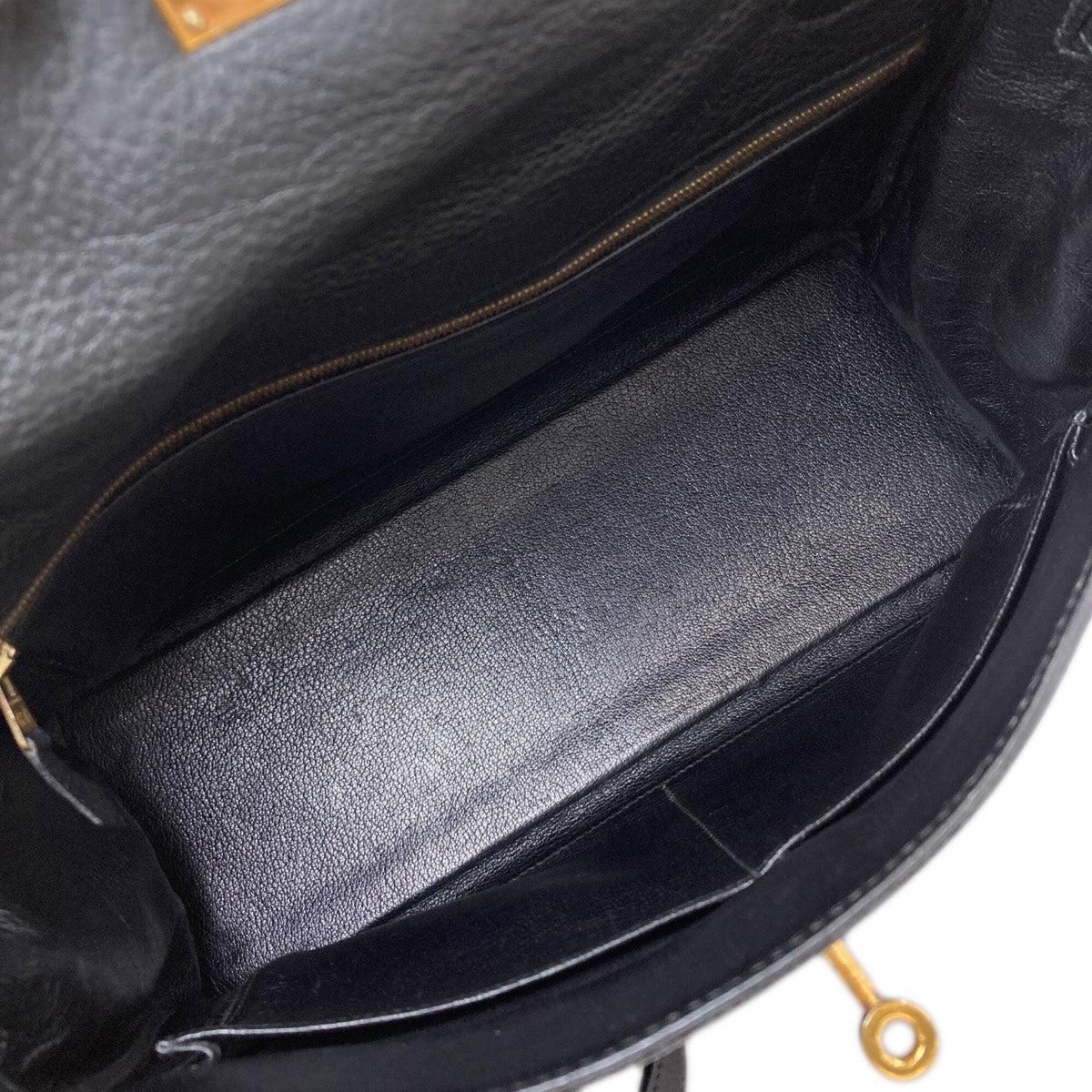 Hermes Kelly Black Taurillon Clemence Leather Handbag (Pre-Owned)