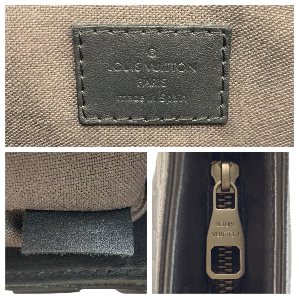 Louis Vuitton Black Onyx Leather Tote Bag (Pre-Owned)